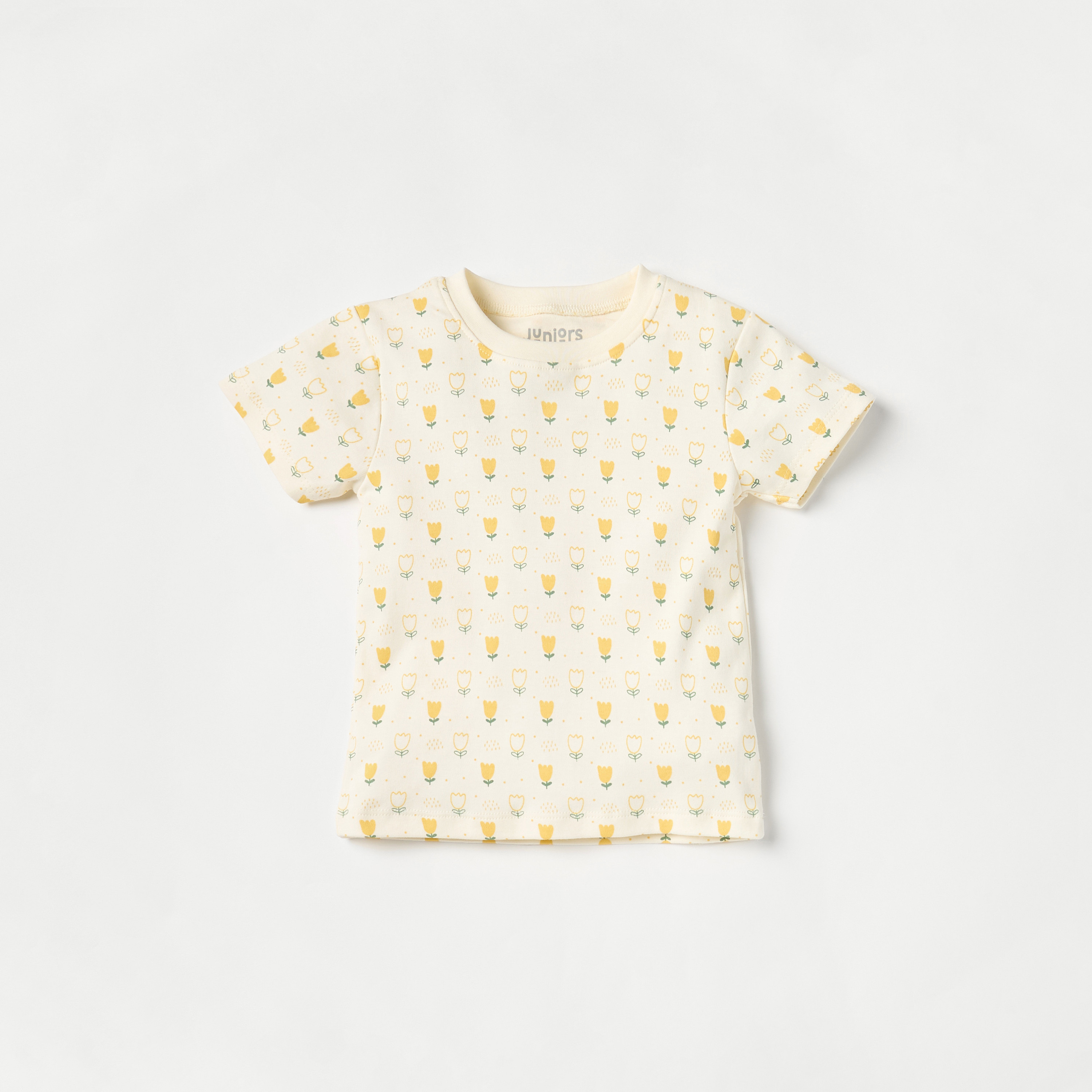 Juniors All-Over Floral Print Short Sleeve T-shirt and Pyjama Set-baby-girls-clothing-nightwear-pyjamasets-image-2