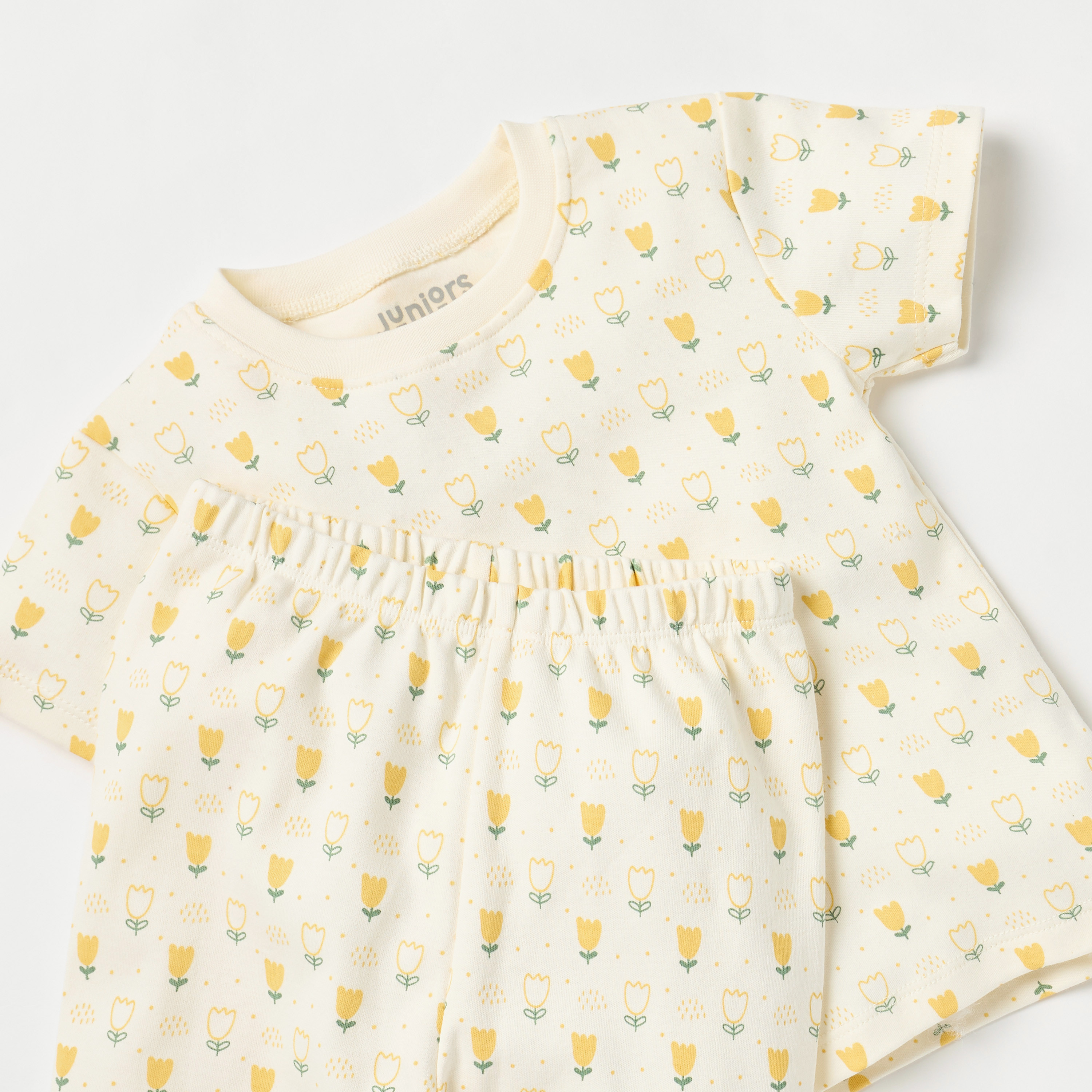 Juniors All-Over Floral Print Short Sleeve T-shirt and Pyjama Set-baby-girls-clothing-nightwear-pyjamasets-image-4