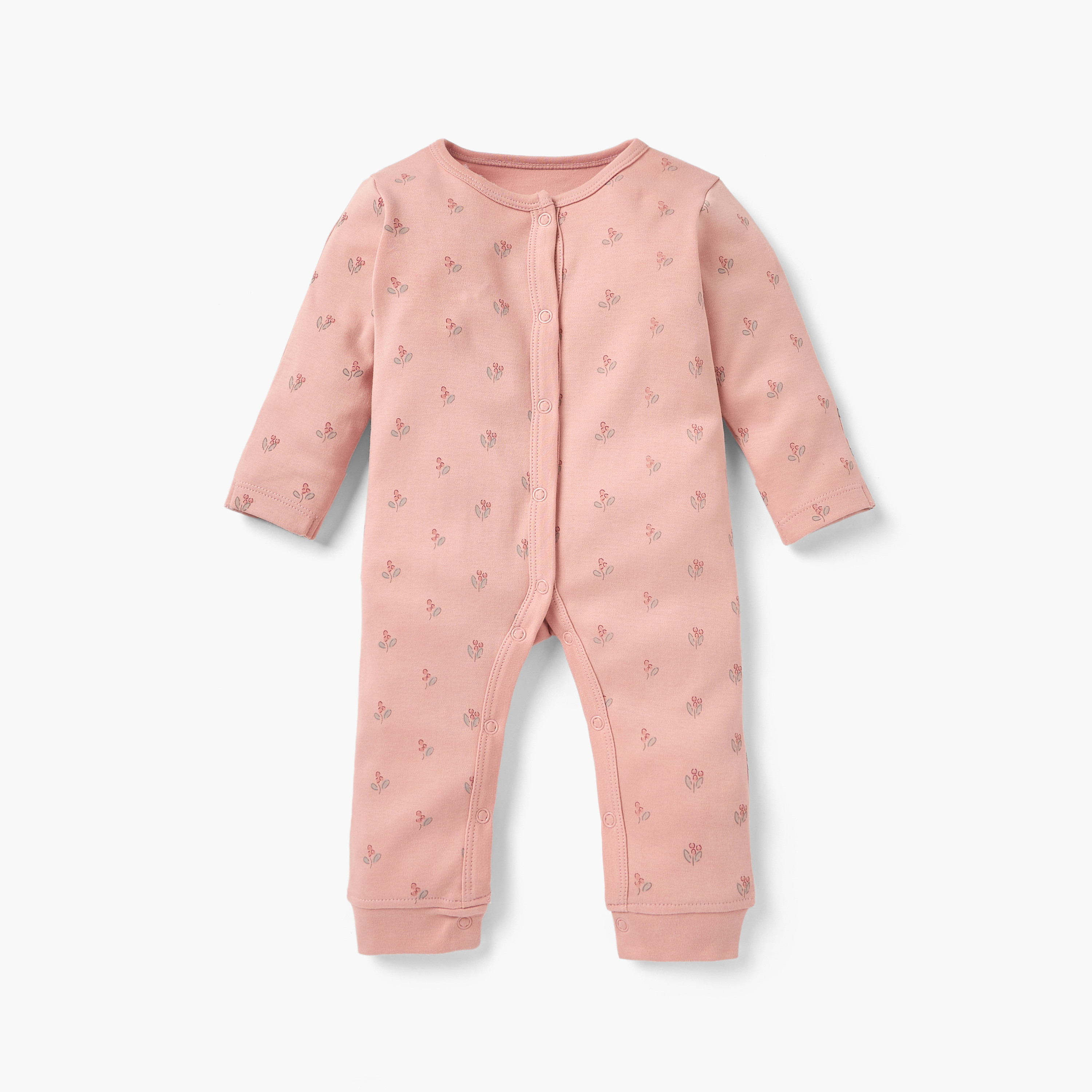 Juniors Printed Sleepsuit with Long Sleeves - Set of 3-baby-girls-clothing-nightwear-sleepsuits-image-2