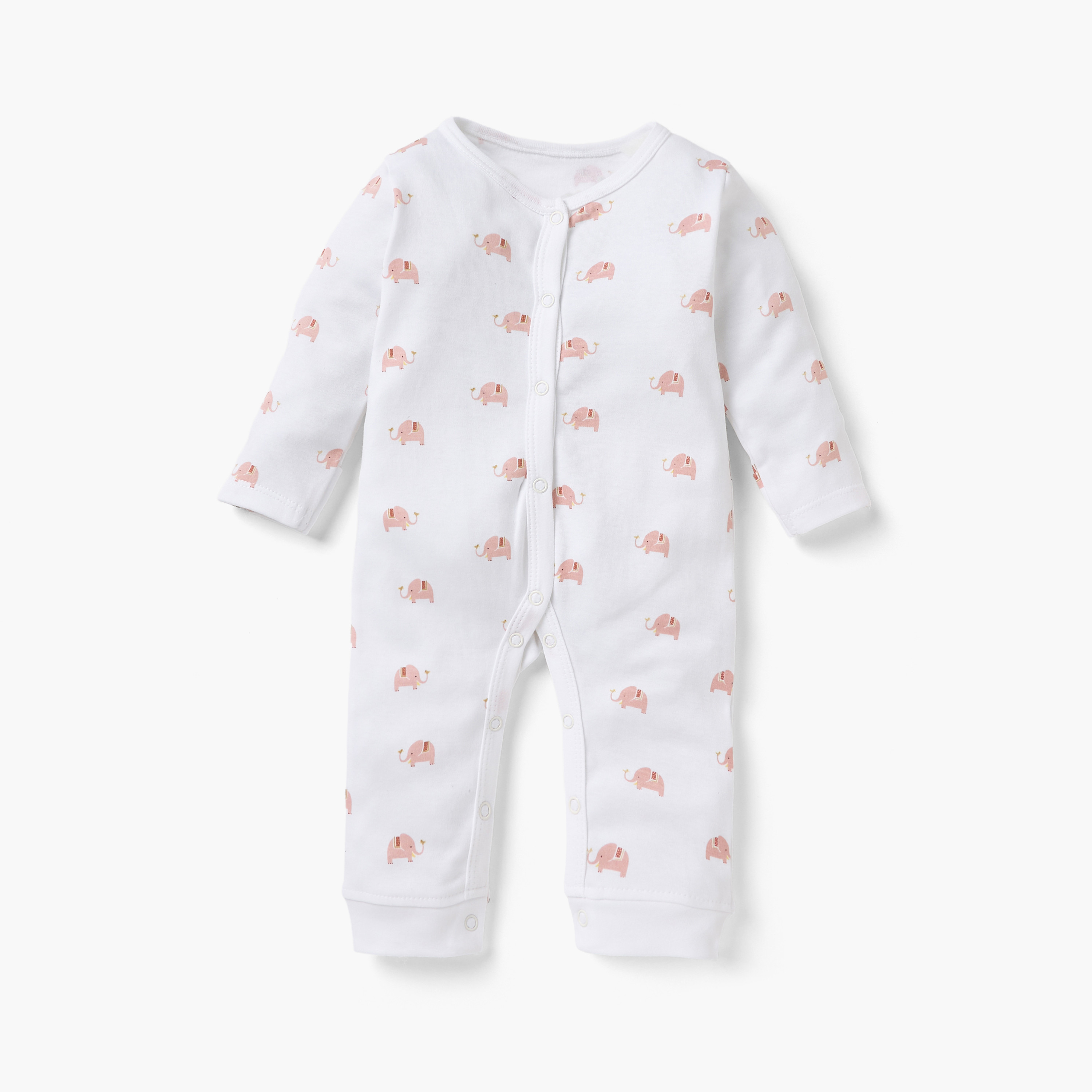 Juniors Printed Sleepsuit with Long Sleeves - Set of 3-baby-girls-clothing-nightwear-sleepsuits-image-3