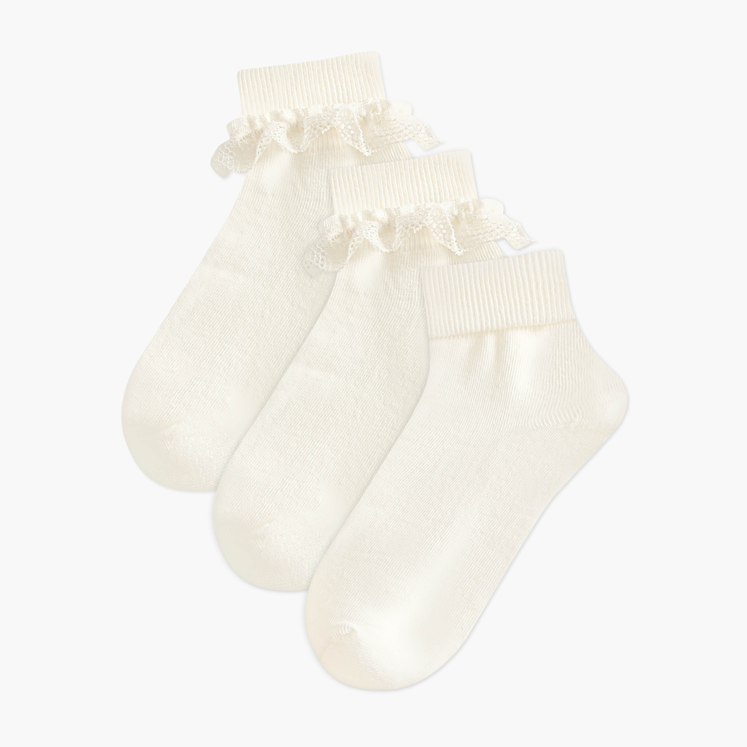 Pack of 3 Celeste Girls Socks with Lace Frill-girls-accessories-socks-image-1
