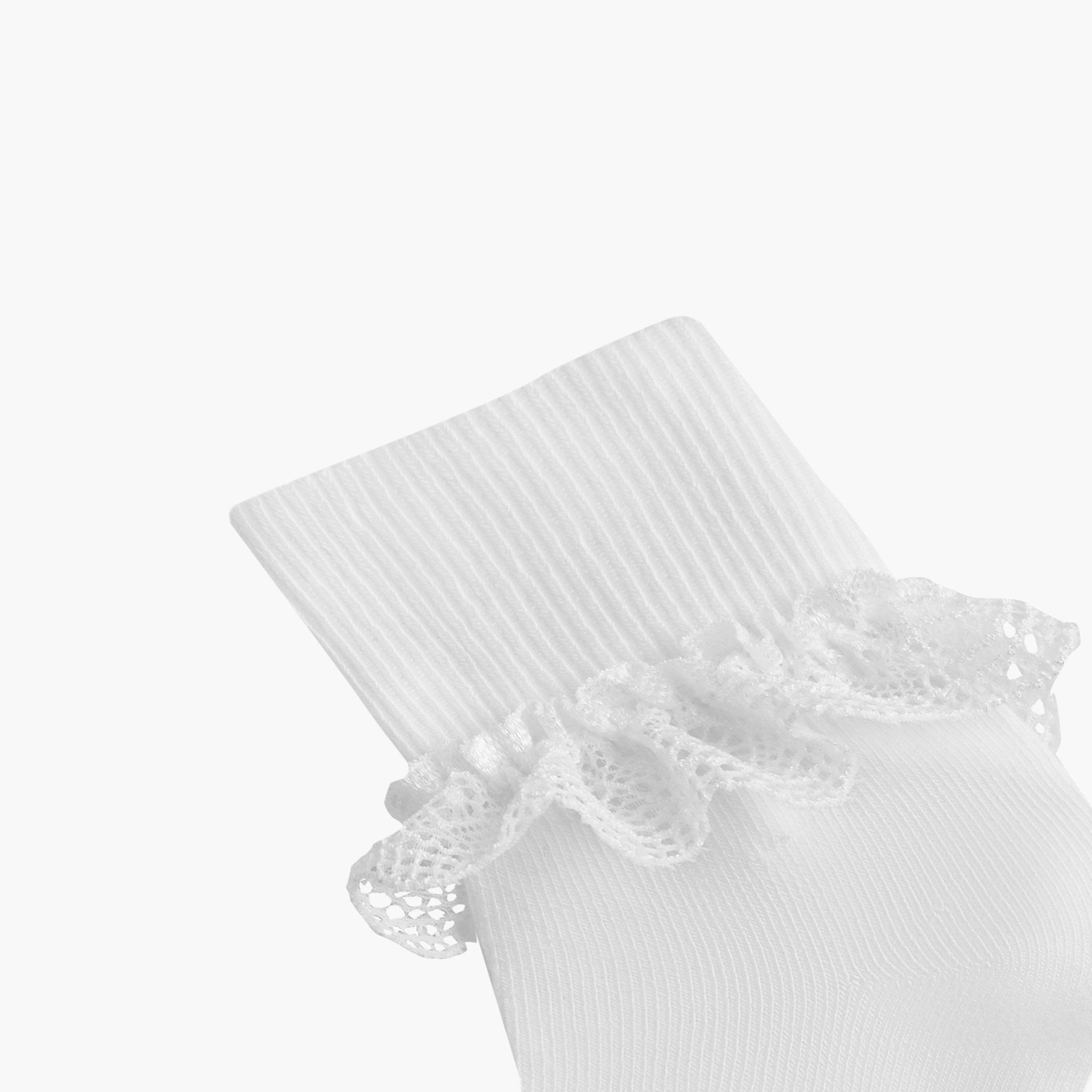 Little Missy Ribbed Non-Terry Ankle Length Socks with Frill Detail - Set of 3-girls-accessories-socks-image-3