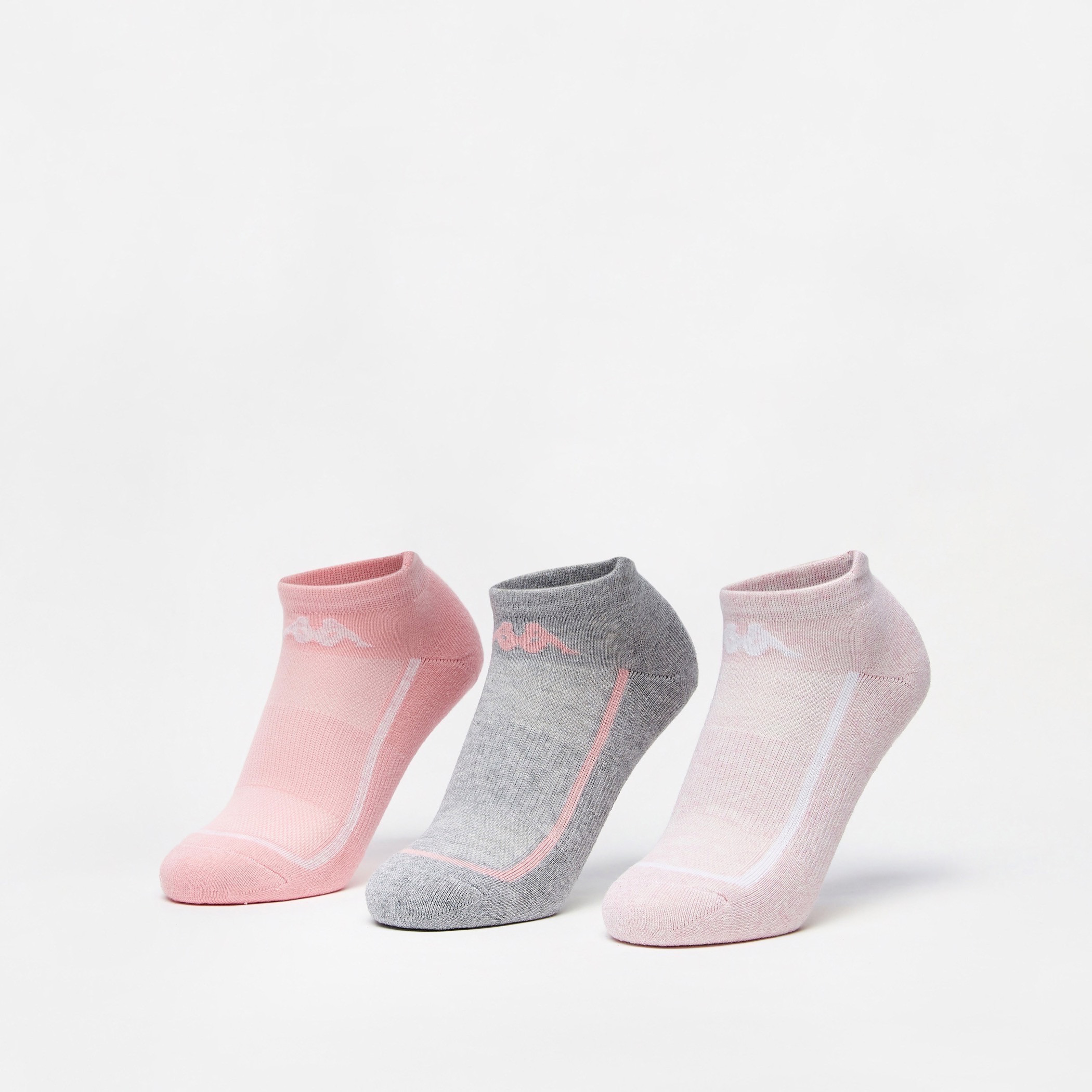 Kappa Textured Ankle Length Sports Socks - Set of 3-women-socksandstockings-image-1