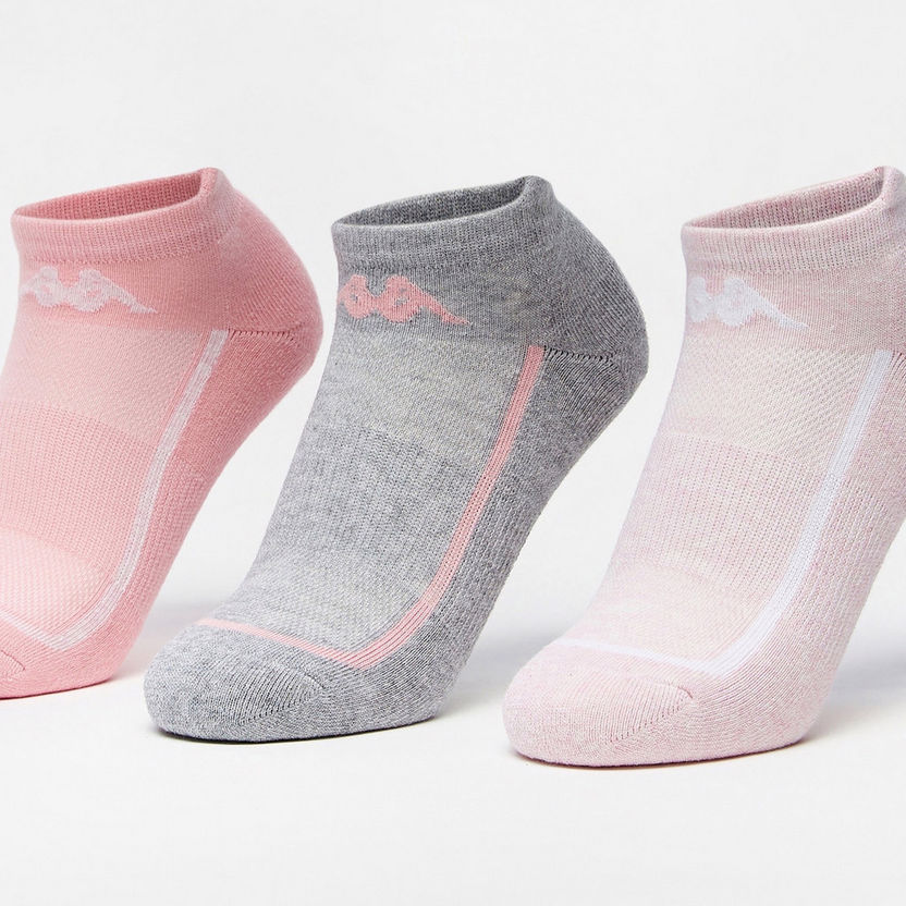 Kappa Textured Ankle Length Sports Socks - Set of 3-Women%27s Socks-image-2