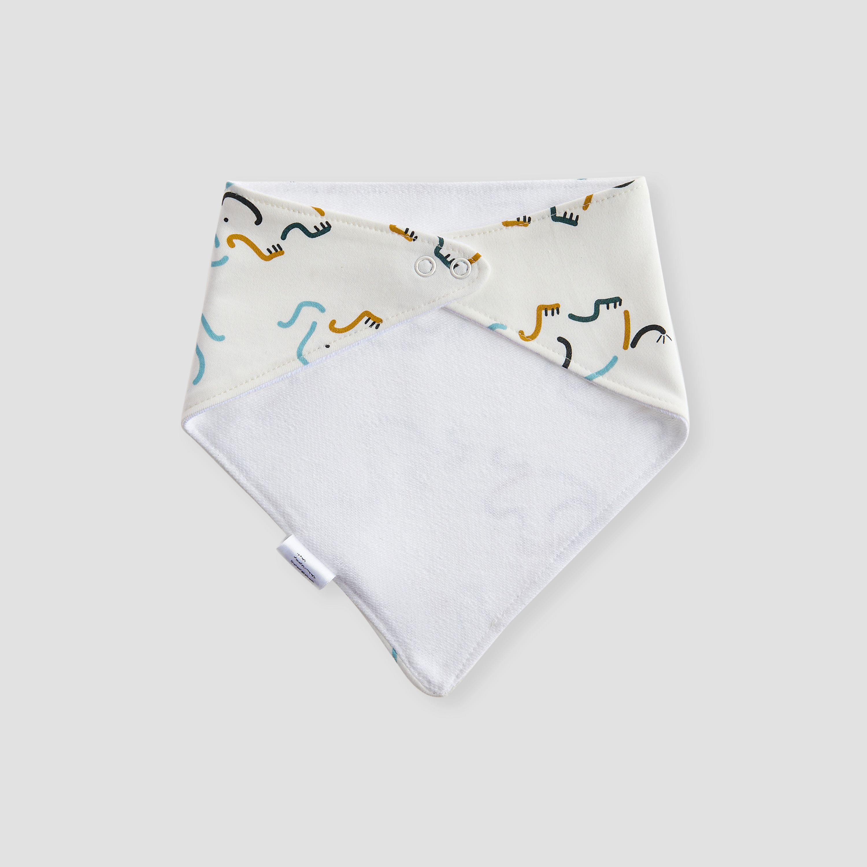 Juniors Printed Bib with Button Closure - Set of 3-baby-feeding-bibs-image-5