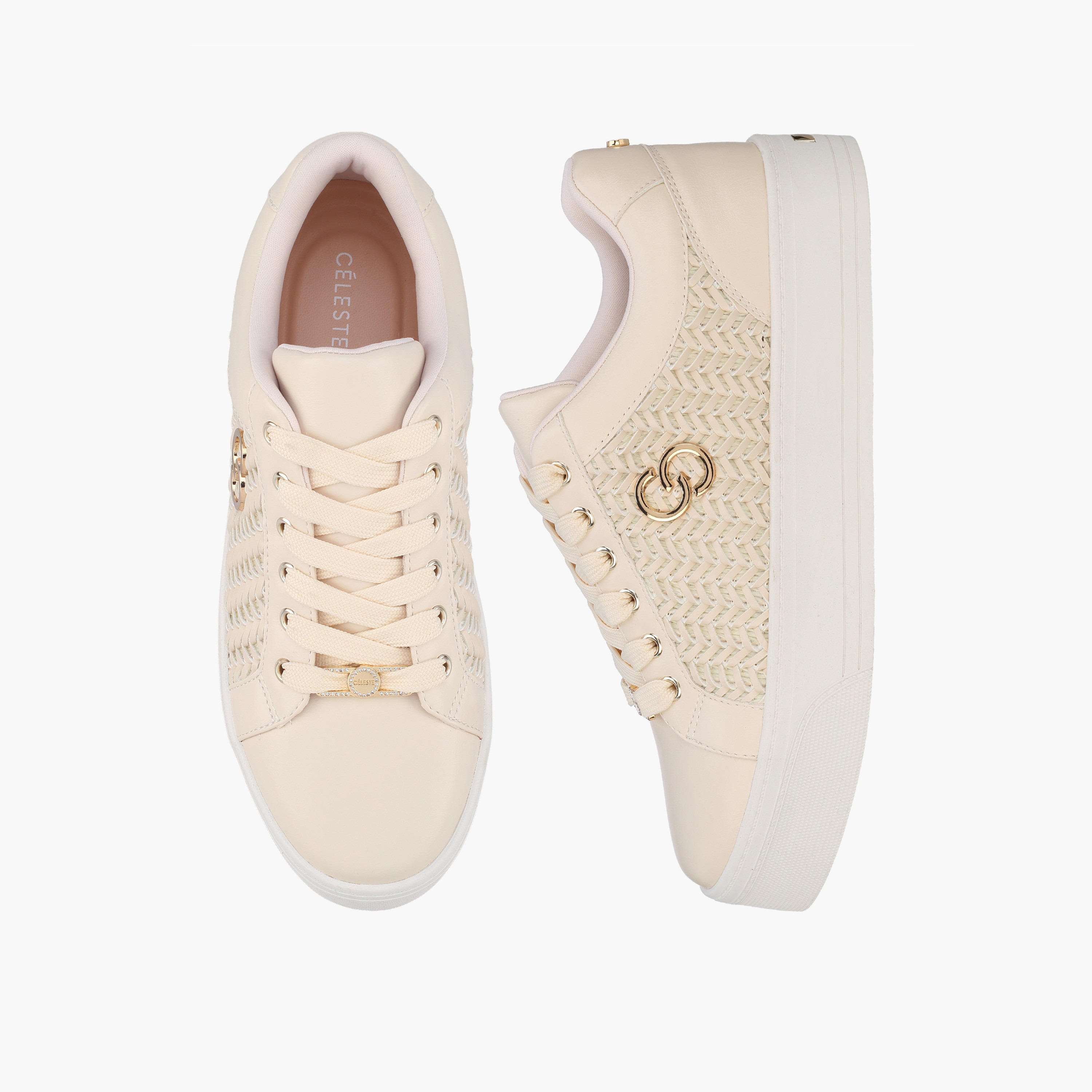 حذاء سنيكرز منسوج بارز الملمس برباط إغلاق للنساء من سيلست-women-shoes-sneakers-image-1