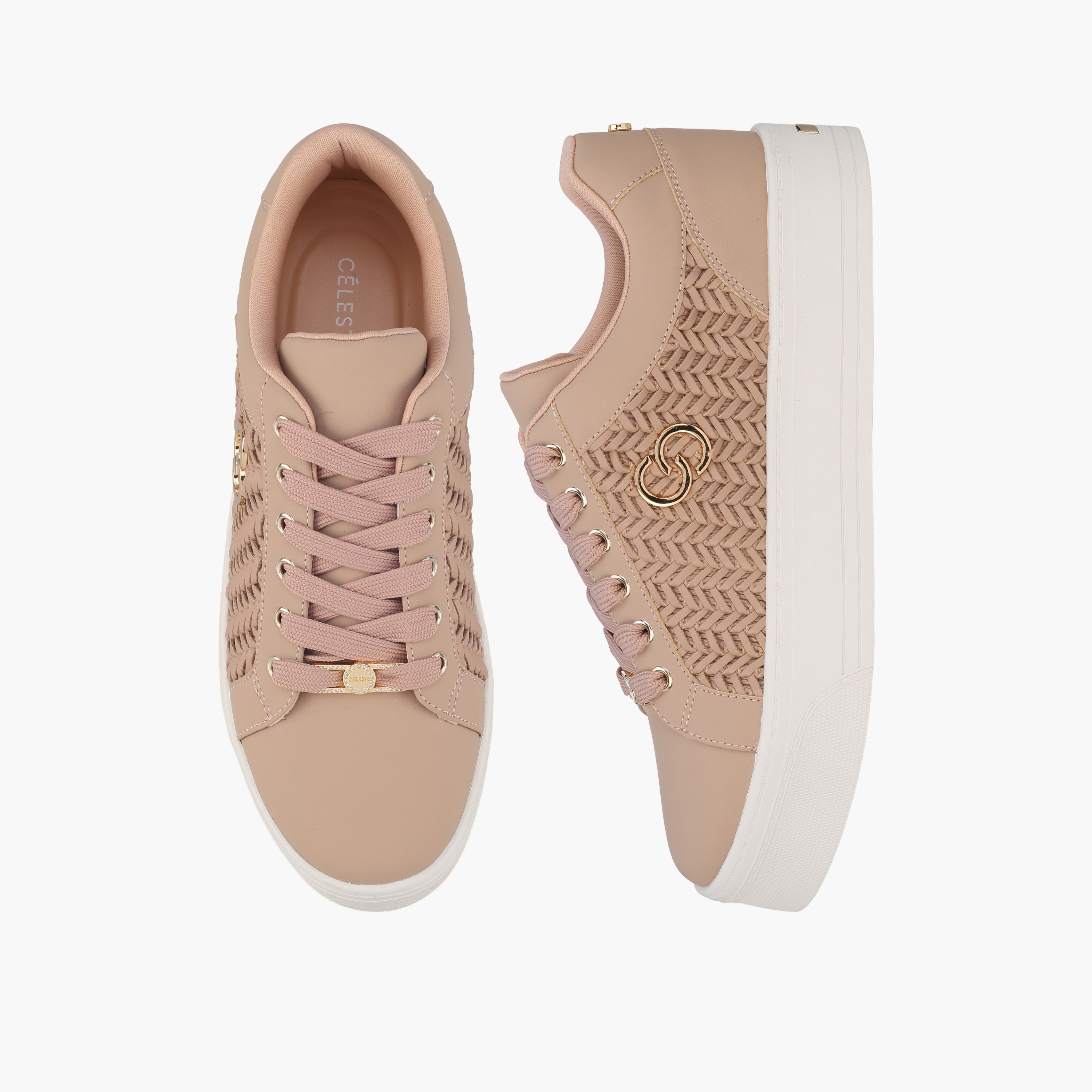 حذاء سنيكرز منسوج بارز الملمس برباط إغلاق للنساء من سيلست-women-shoes-sneakers-image-1