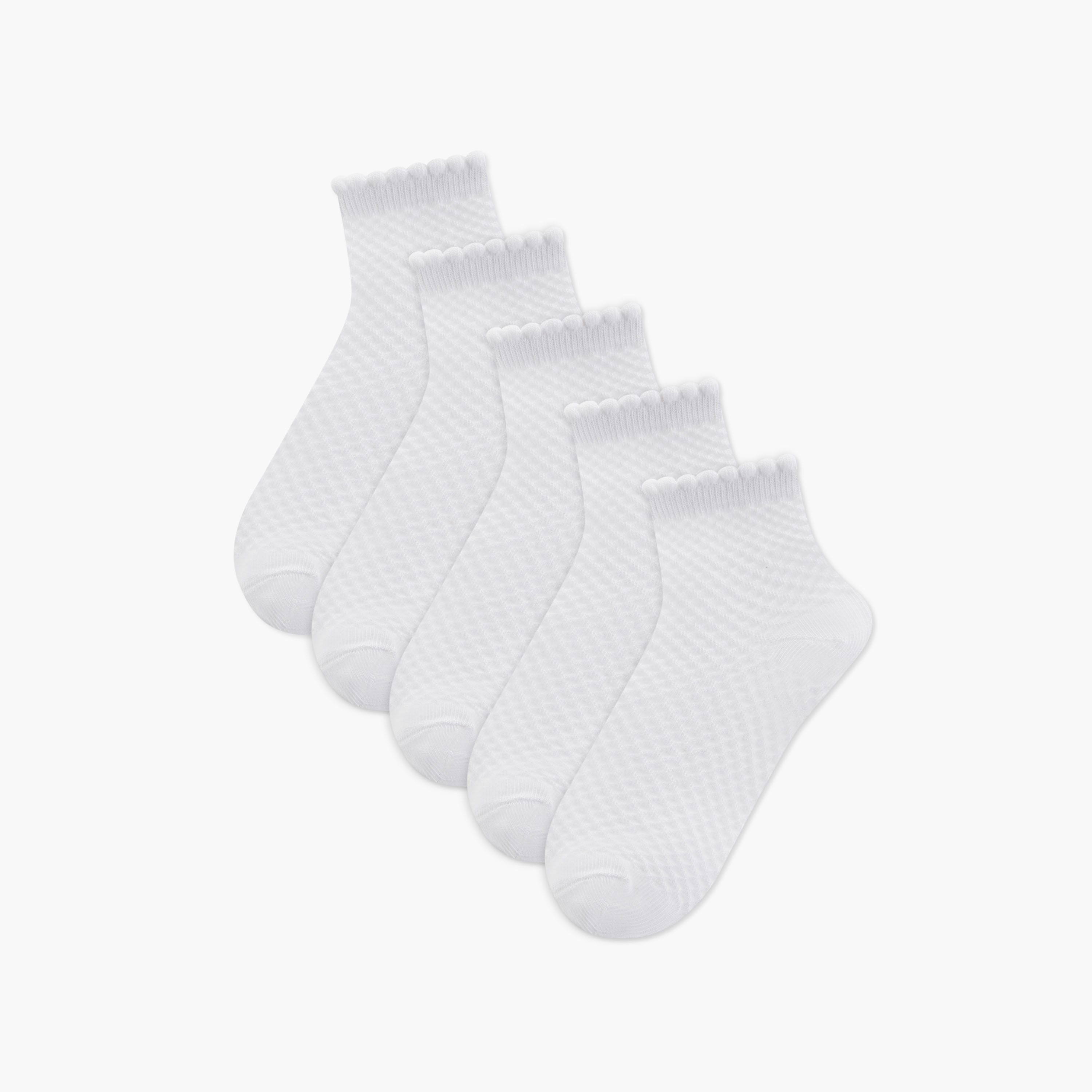 جوارب بارزة الملمس بطول ربلة الساق من جونيورز - طقم 5 أزواج-girls-accessories-socks-image-1