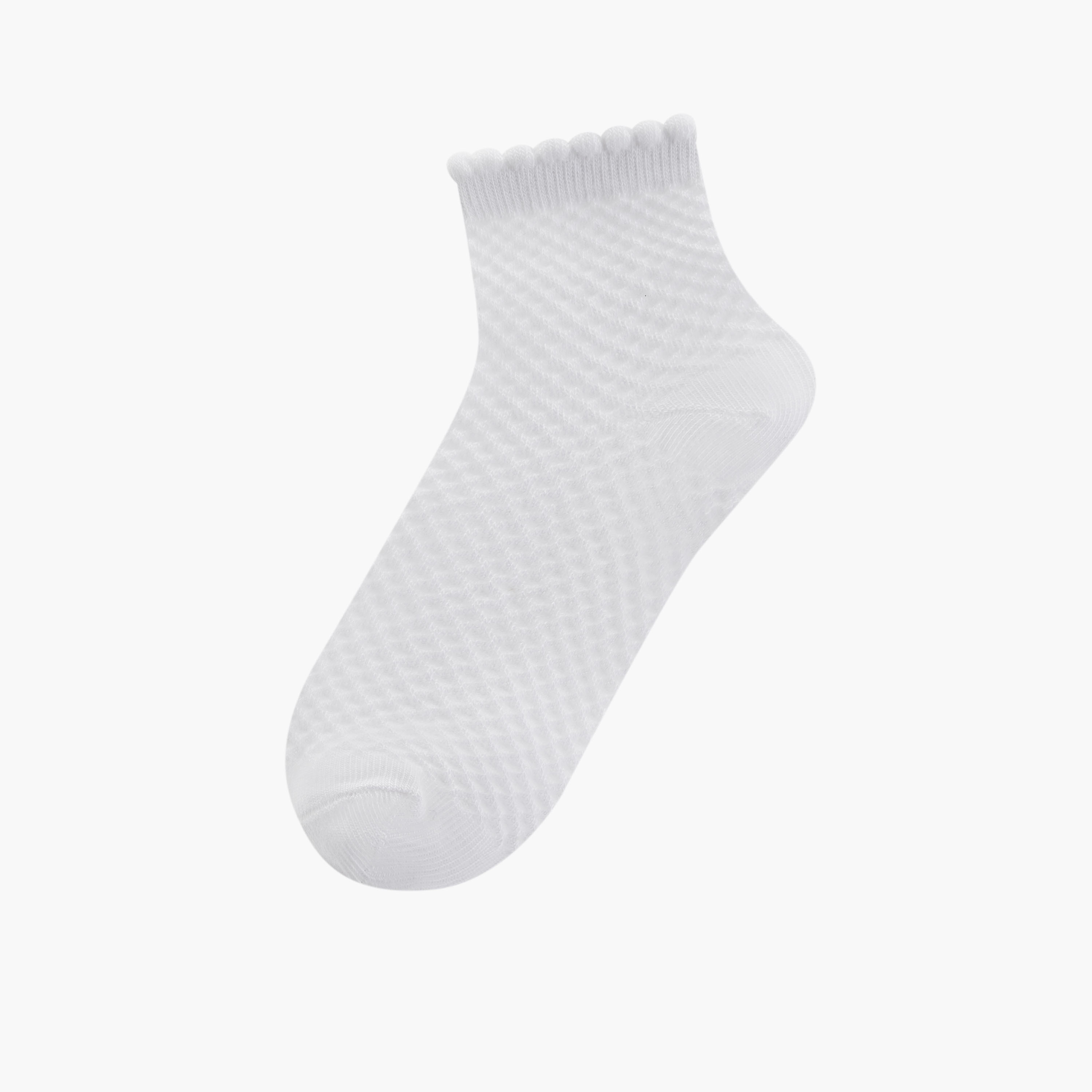 جوارب بارزة الملمس بطول ربلة الساق من جونيورز - طقم 5 أزواج-girls-accessories-socks-image-2