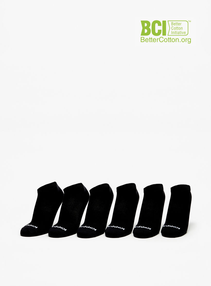 طقم جوارب رياضية 6 أزواج بطول الكاحل وتفاصيل الشعار من كابا-men-socks-image-1