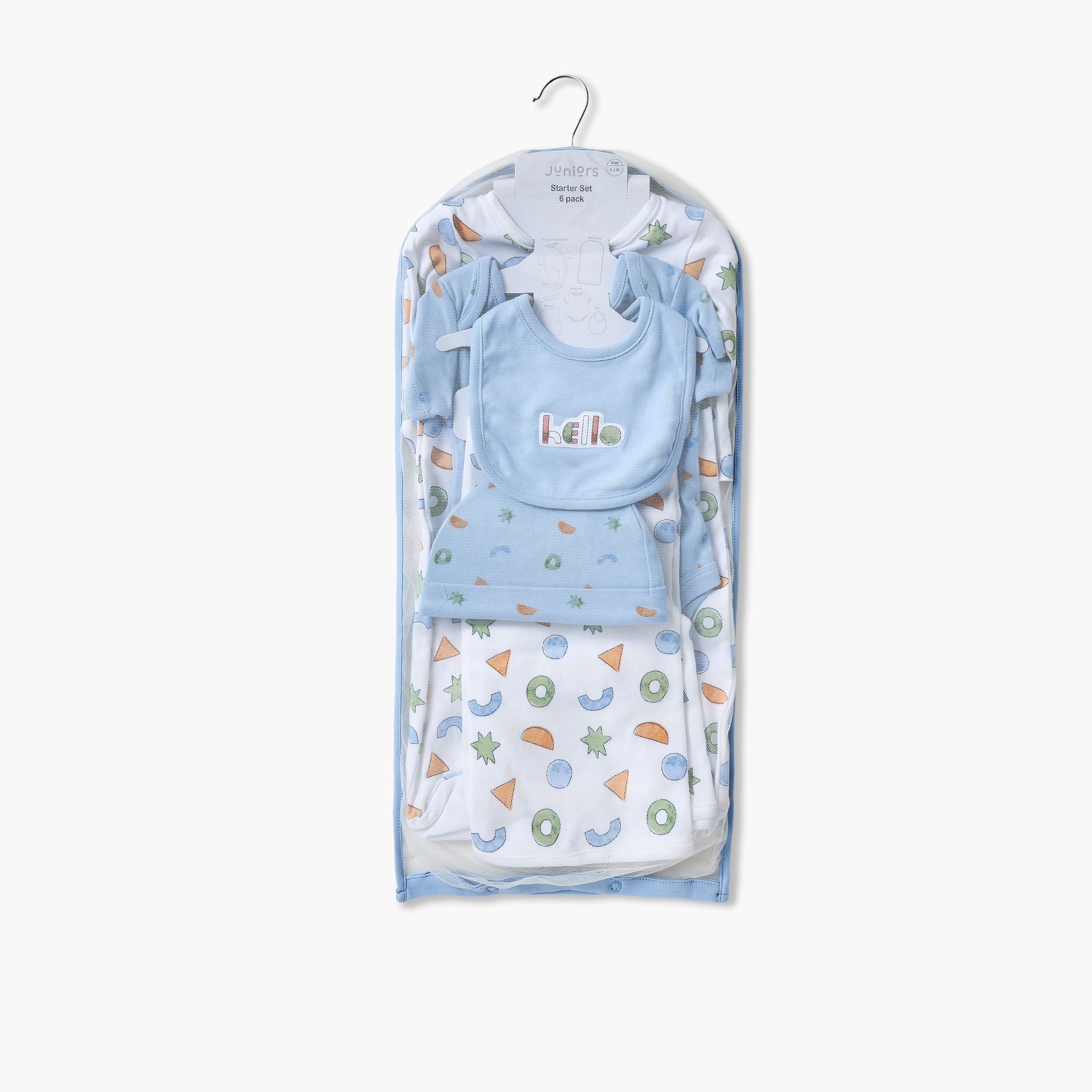 طقم هدايا ملابس بطبعات هندسية من جونيورز - 6 قطع-baby-boys-clothing-setsandcoords-image-1