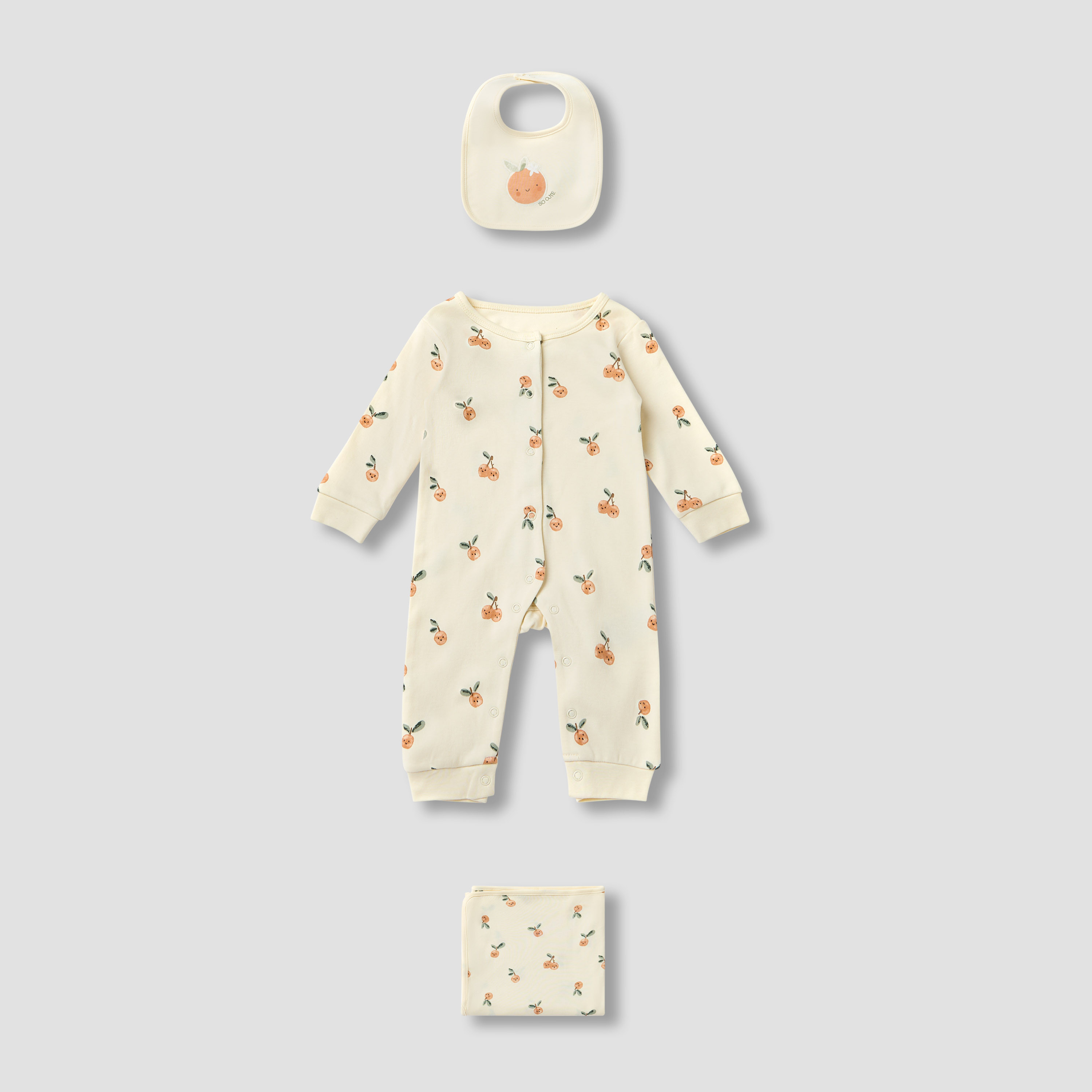 Juniors Printed Sleepsuit with Bib and Blanket-baby-girls-clothing-setsandcoords-image-1