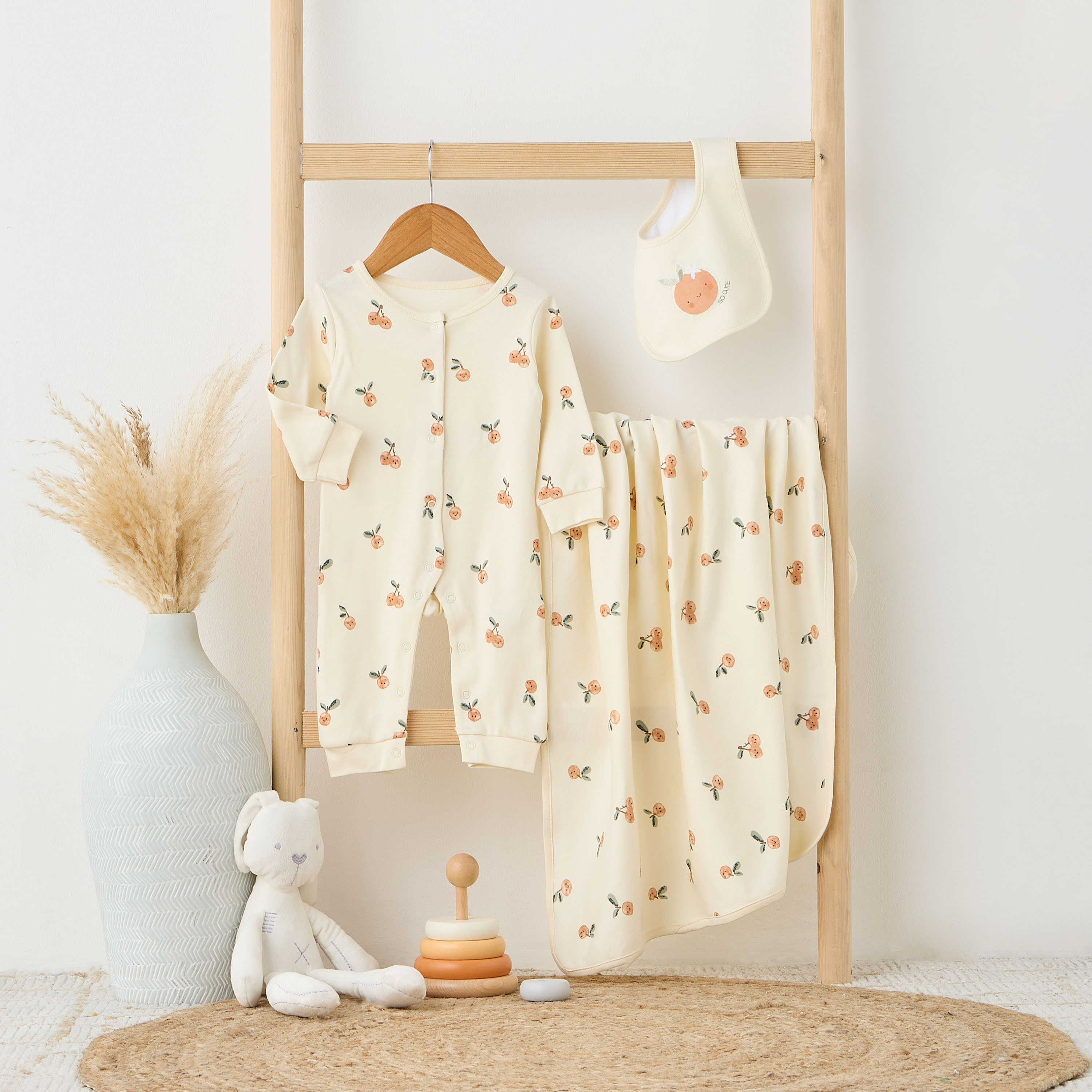 Juniors Printed Sleepsuit with Bib and Blanket-baby-girls-clothing-setsandcoords-image-8