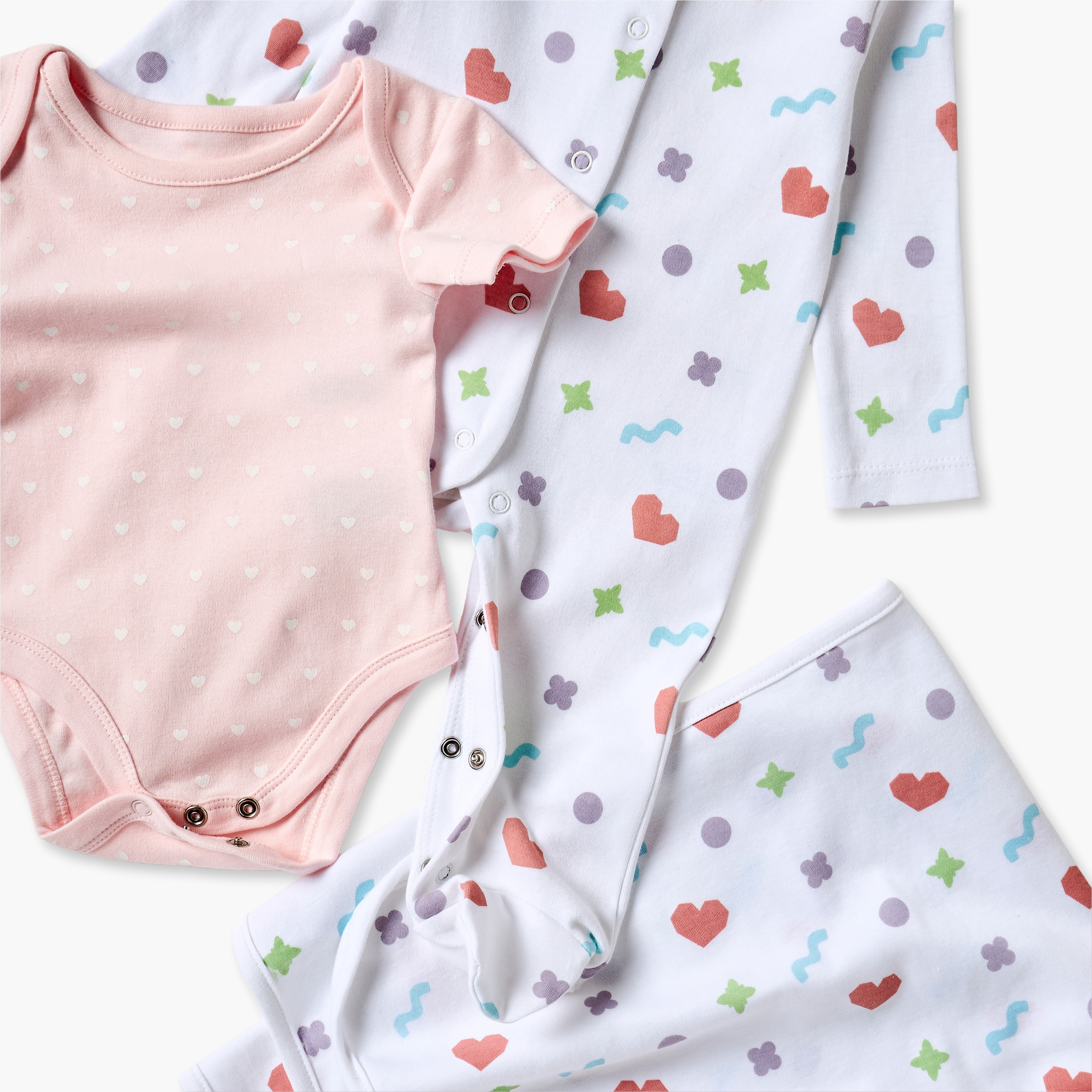 طقم هدايا ملابس بطبعات قلب من جونيورز - 6 قطع-baby-girls-clothing-setsandcoords-image-9