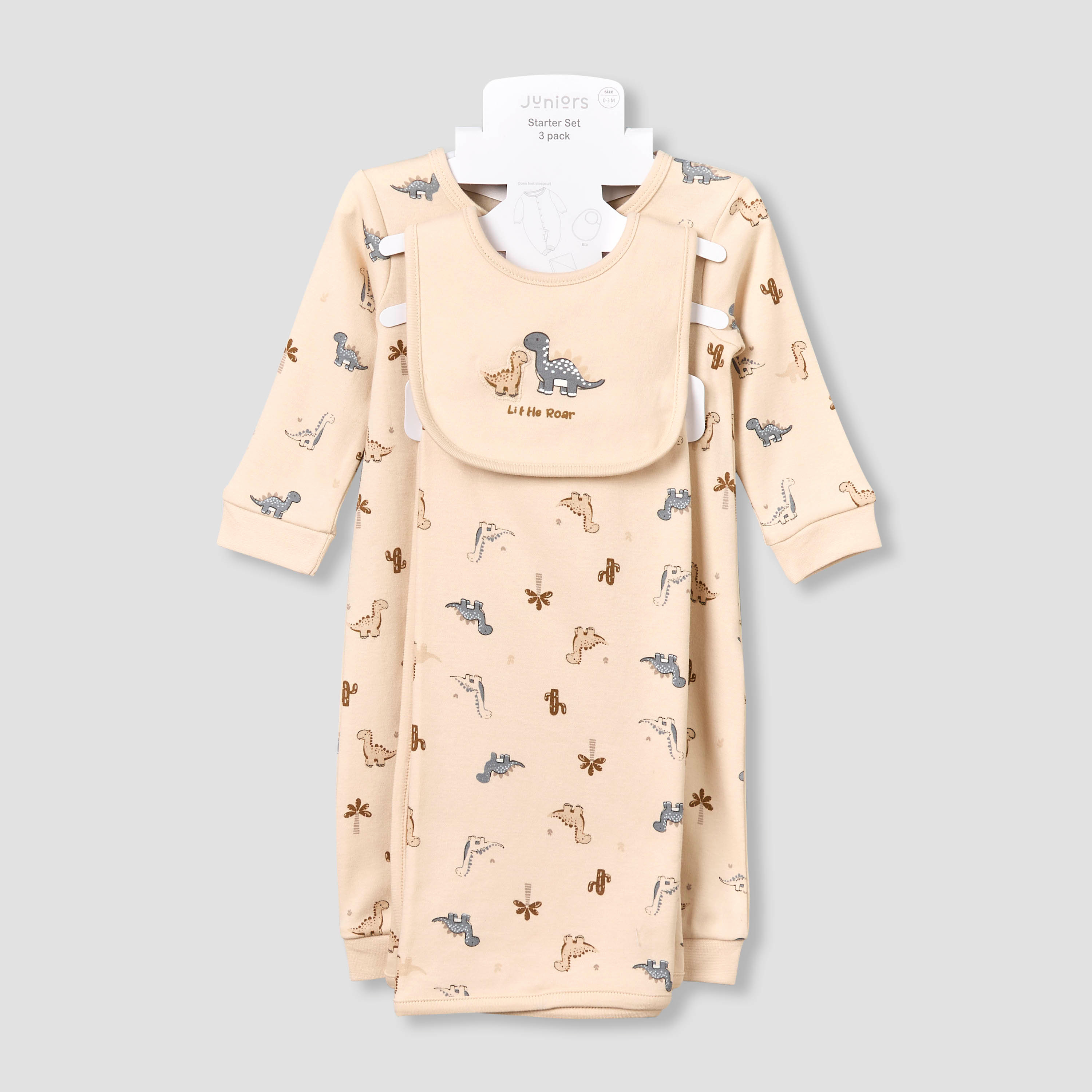 Set of 3 Juniors Clothing Gift Set with Dinosaur Print-baby-boys-clothing-setsandcoords-image-1