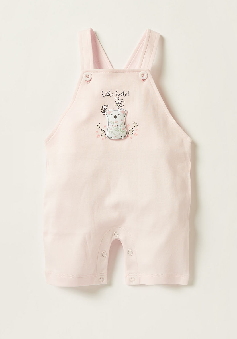 Juniors Printed Crew Neck T-shirt and Dungaree Set-Rompers%2C Dungarees and Jumpsuits-image-2