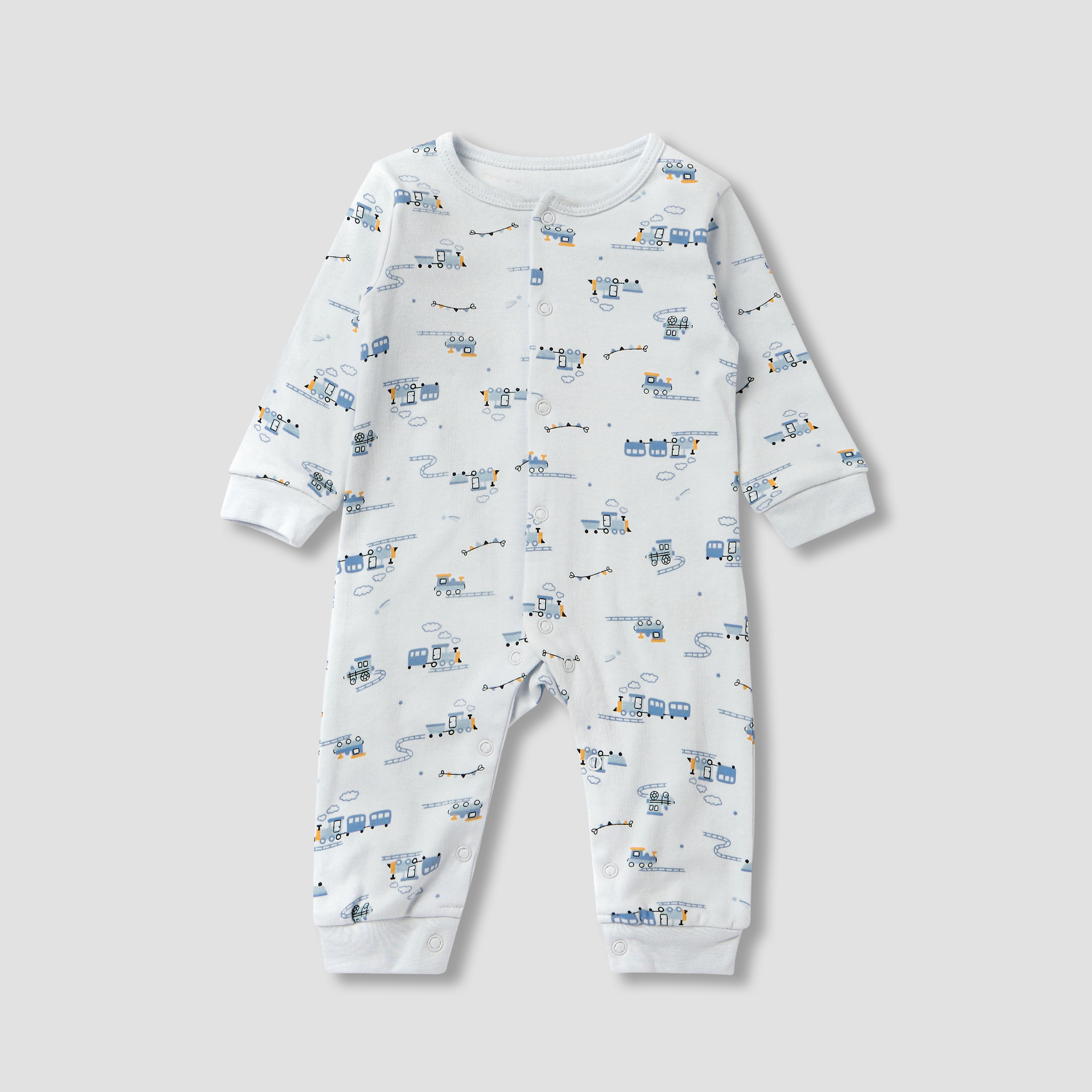 Juniors Train Print Sleepsuit with Bib and Blanket-baby-boys-clothing-setsandcoords-image-2