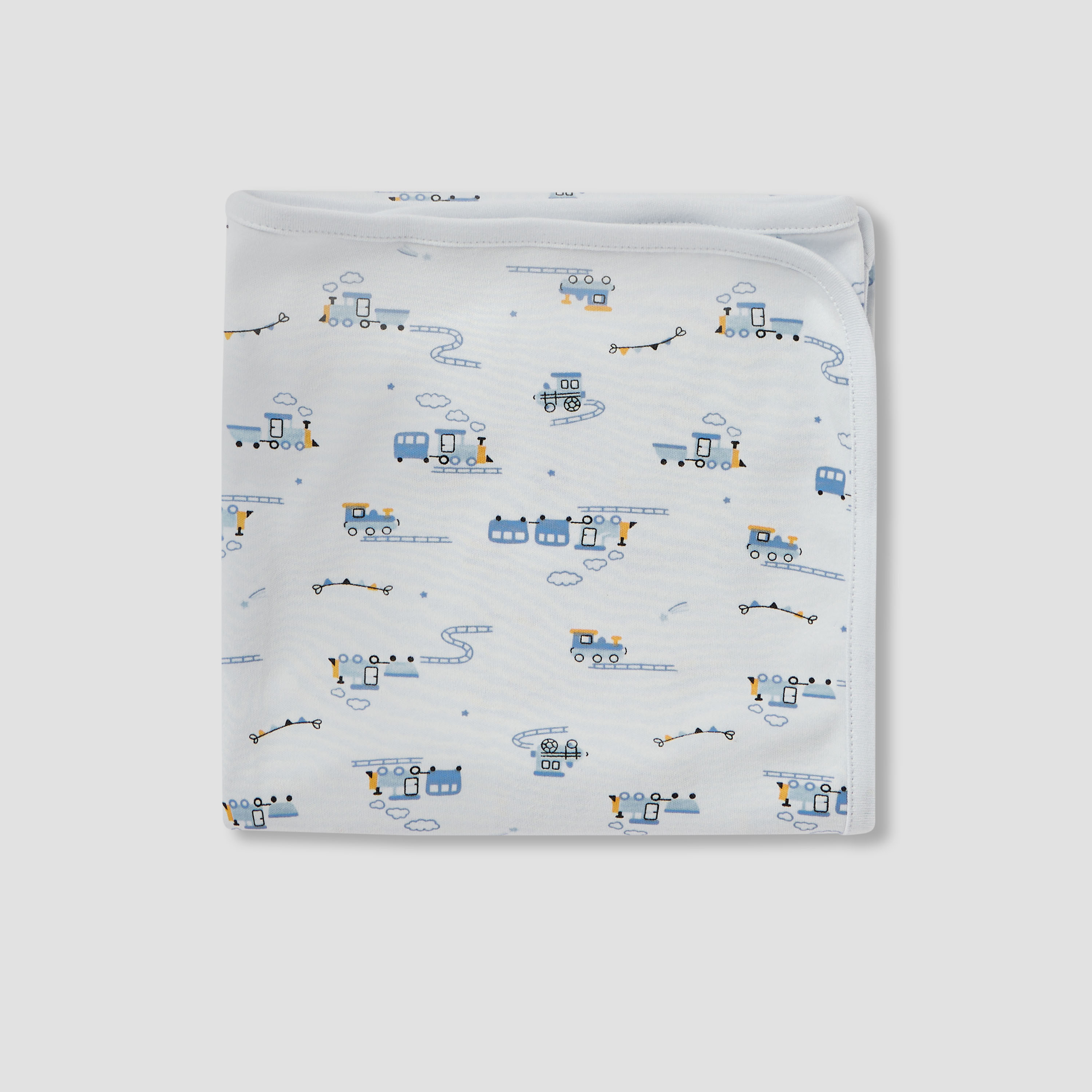 Juniors Train Print Sleepsuit with Bib and Blanket-baby-boys-clothing-setsandcoords-image-4
