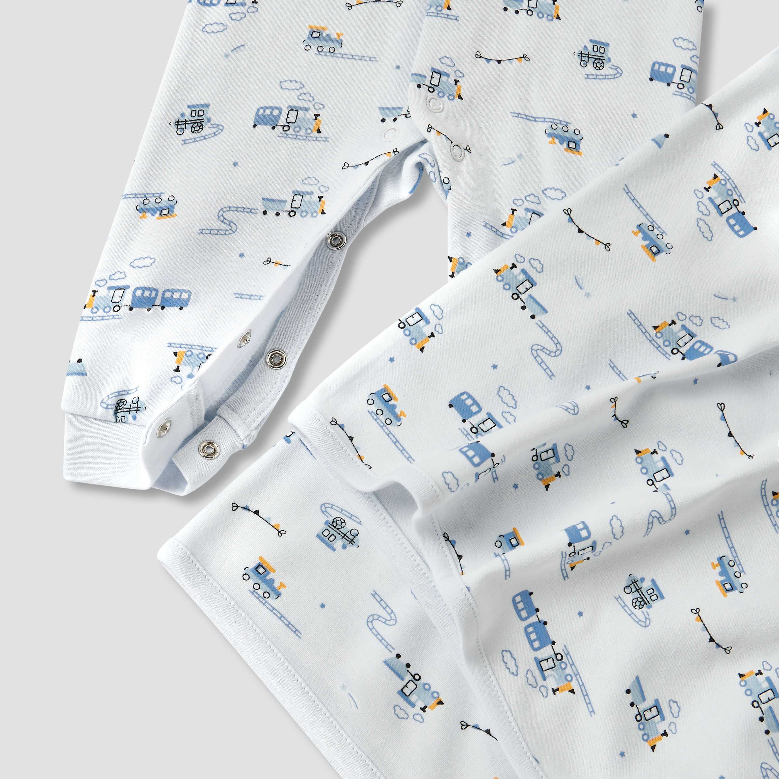 Juniors Train Print Sleepsuit with Bib and Blanket-baby-boys-clothing-setsandcoords-image-6