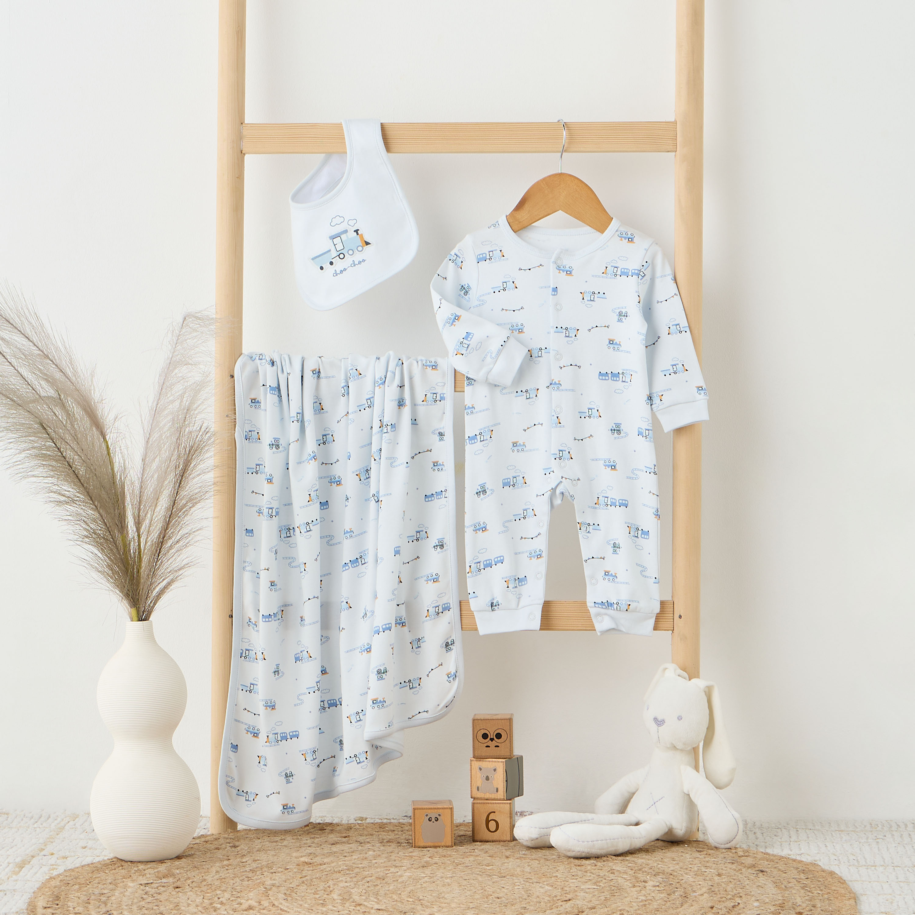 Juniors Train Print Sleepsuit with Bib and Blanket-baby-boys-clothing-setsandcoords-image-8