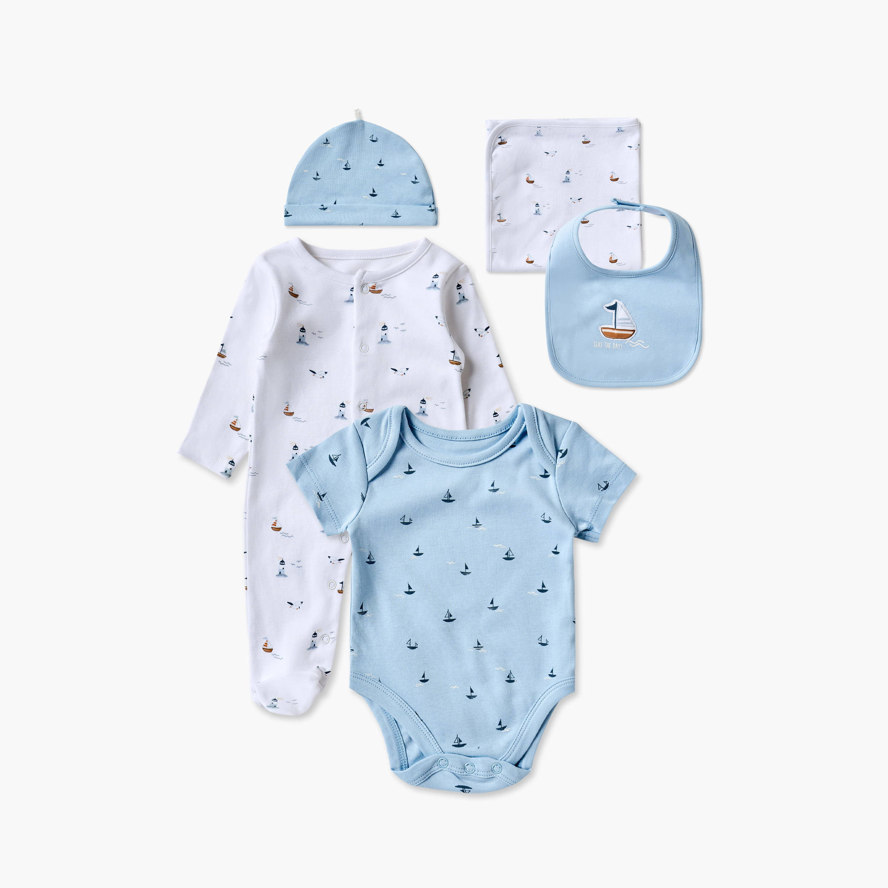 Set of 6 Juniors Clothing Gift Set with Nautical Print-baby-boys-clothing-setsandcoords-image-1