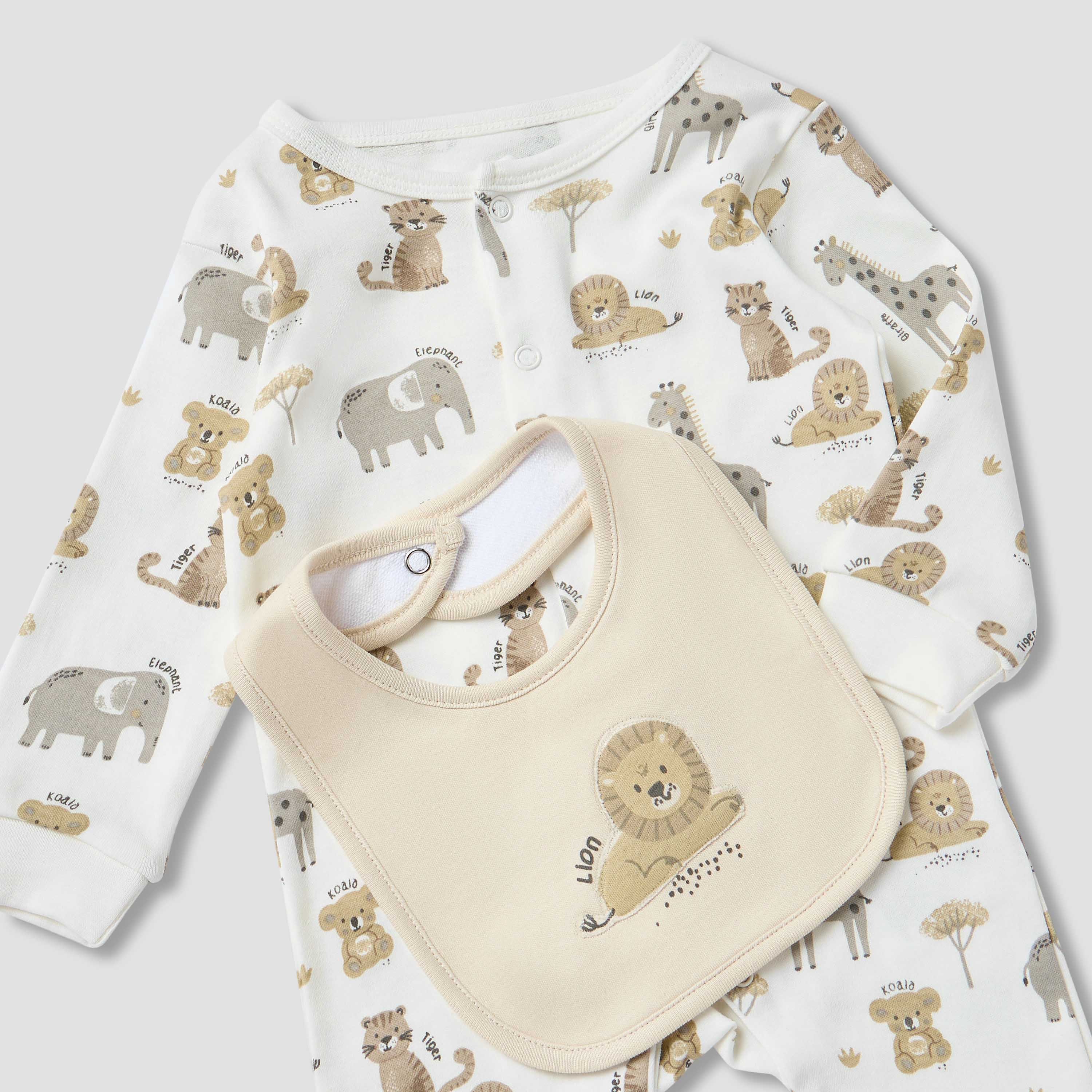 Juniors Wild Animal Print Sleepsuit with Bib and Blanket-baby-boys-clothing-setsandcoords-image-5