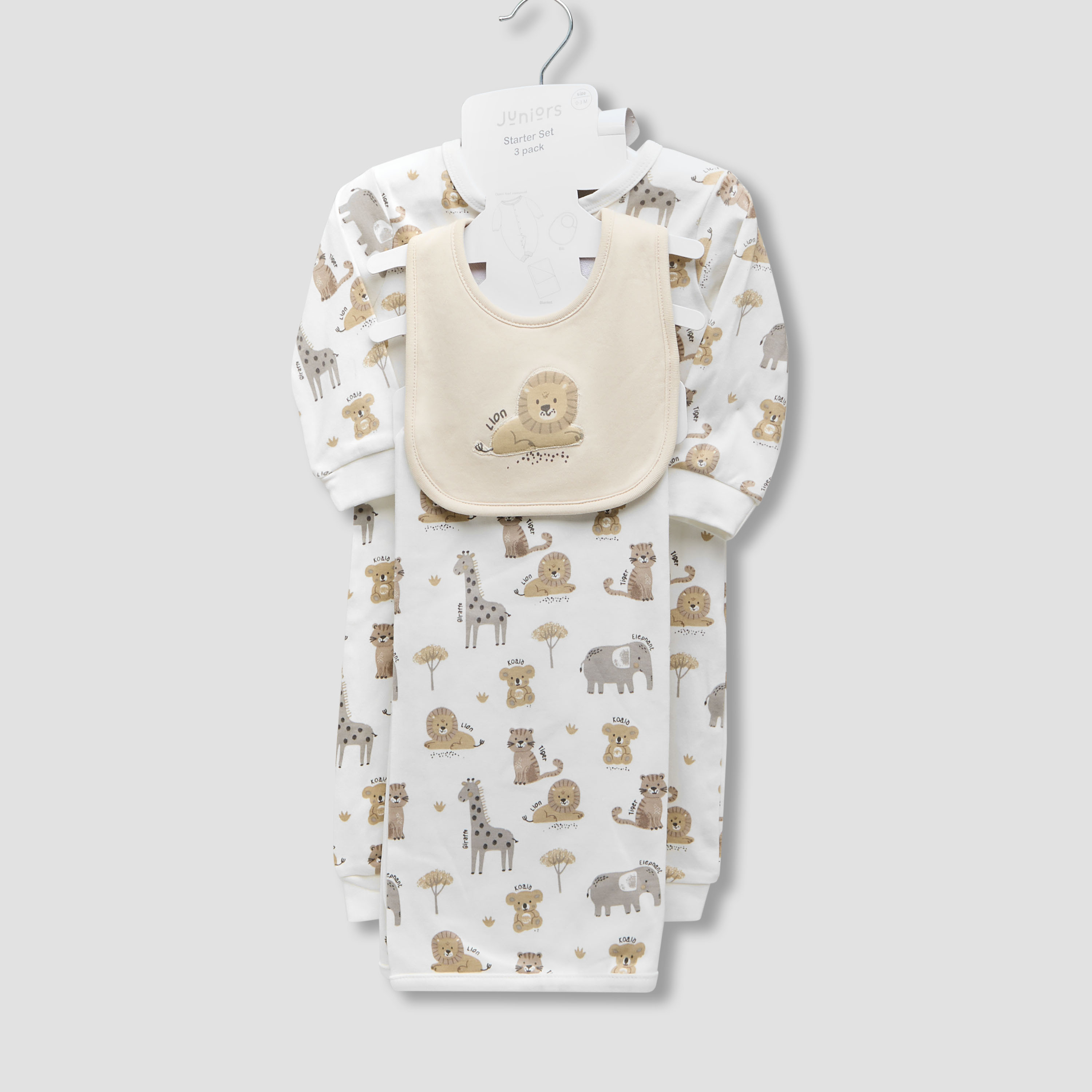 Juniors Wild Animal Print Sleepsuit with Bib and Blanket-baby-boys-clothing-setsandcoords-image-7