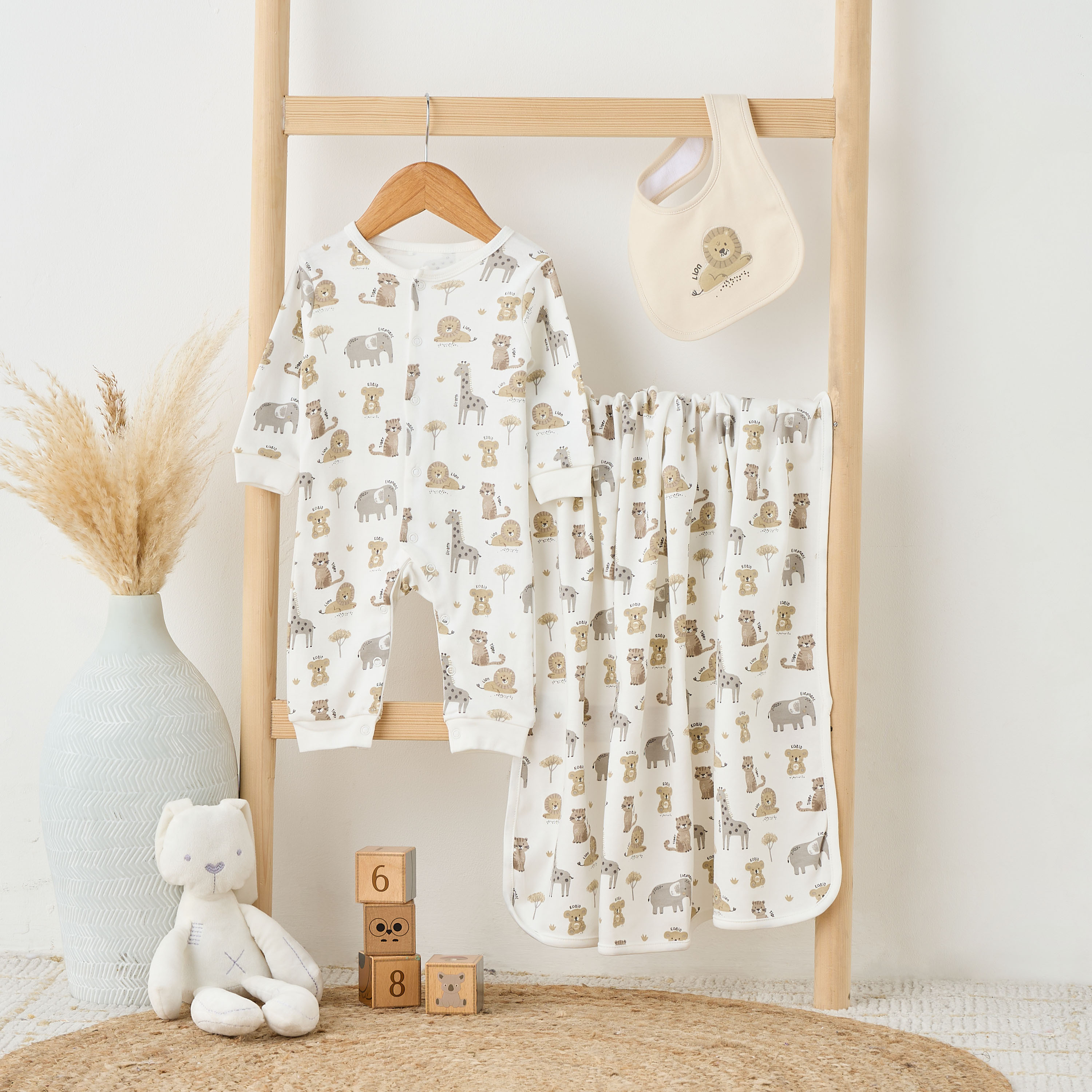Juniors Wild Animal Print Sleepsuit with Bib and Blanket-baby-boys-clothing-setsandcoords-image-8