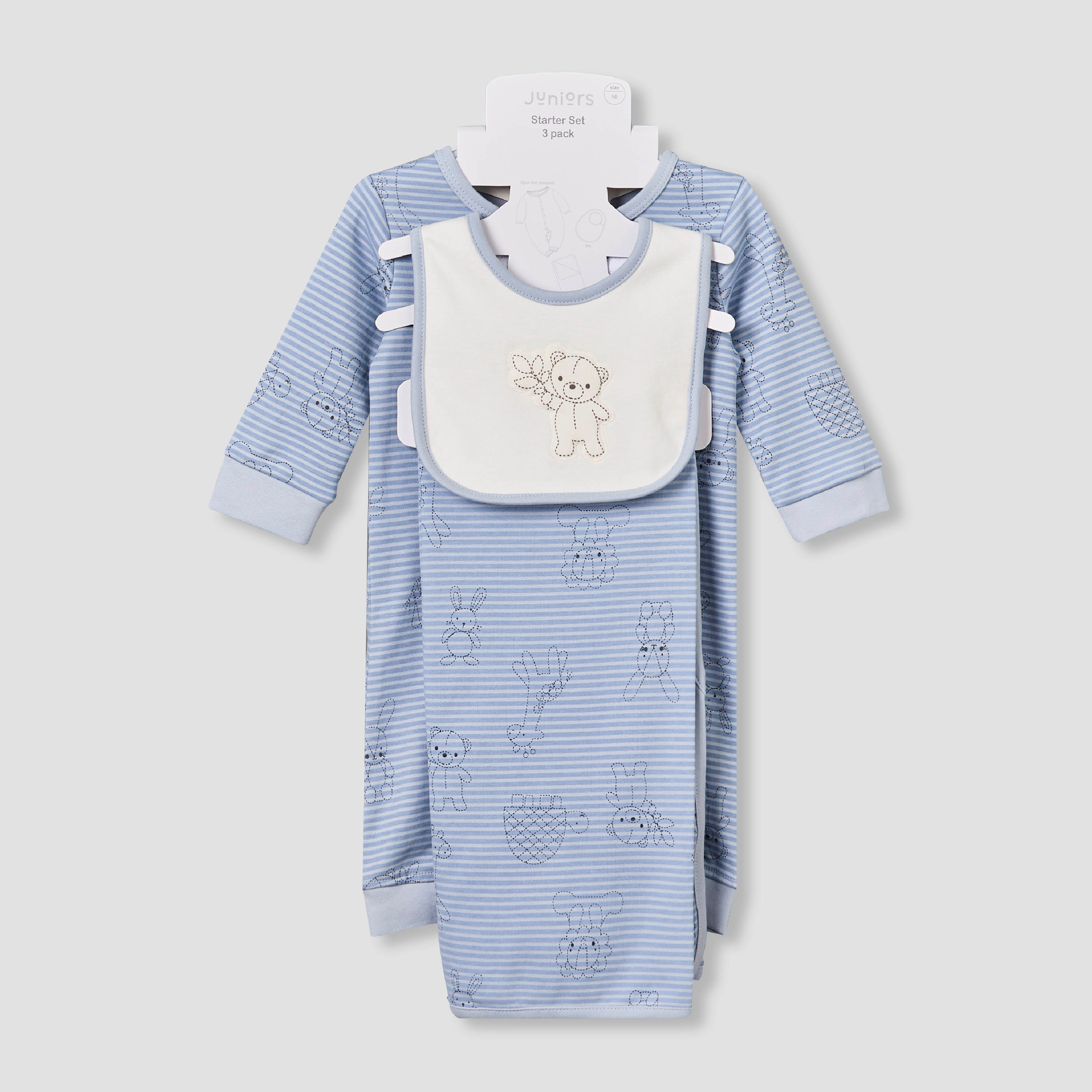 Set of 3 Juniors Clothing Gift Set with Snap Button Closure-baby-girls-clothing-setsandcoords-image-1