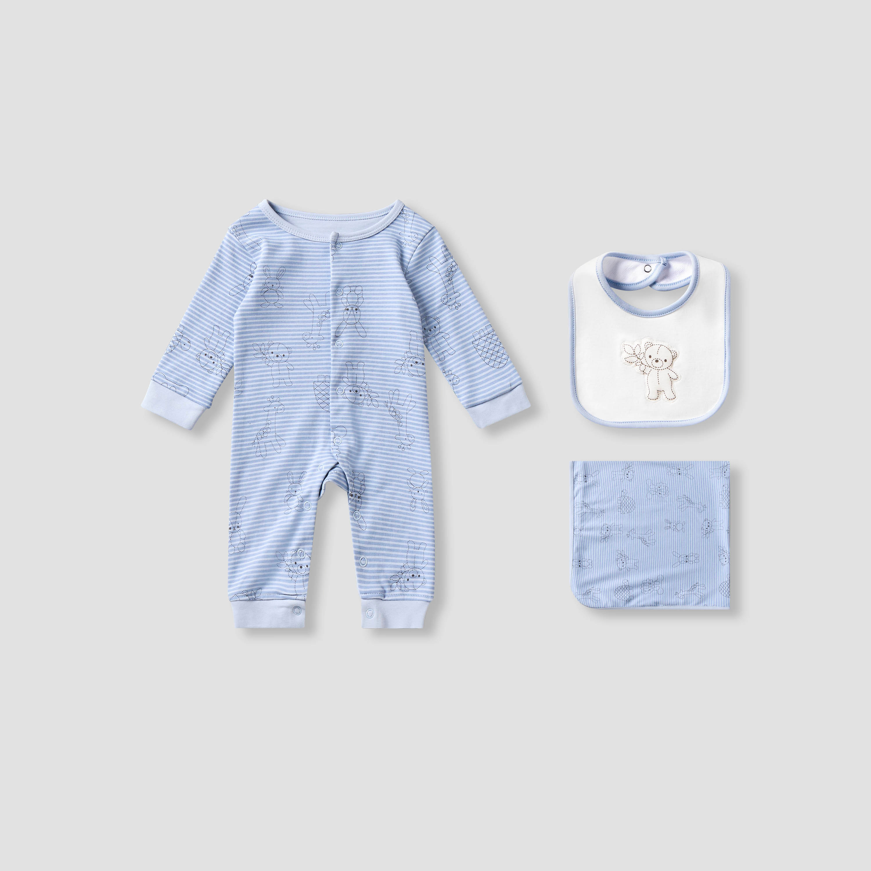 Set of 3 Juniors Clothing Gift Set with Snap Button Closure-baby-girls-clothing-setsandcoords-image-2