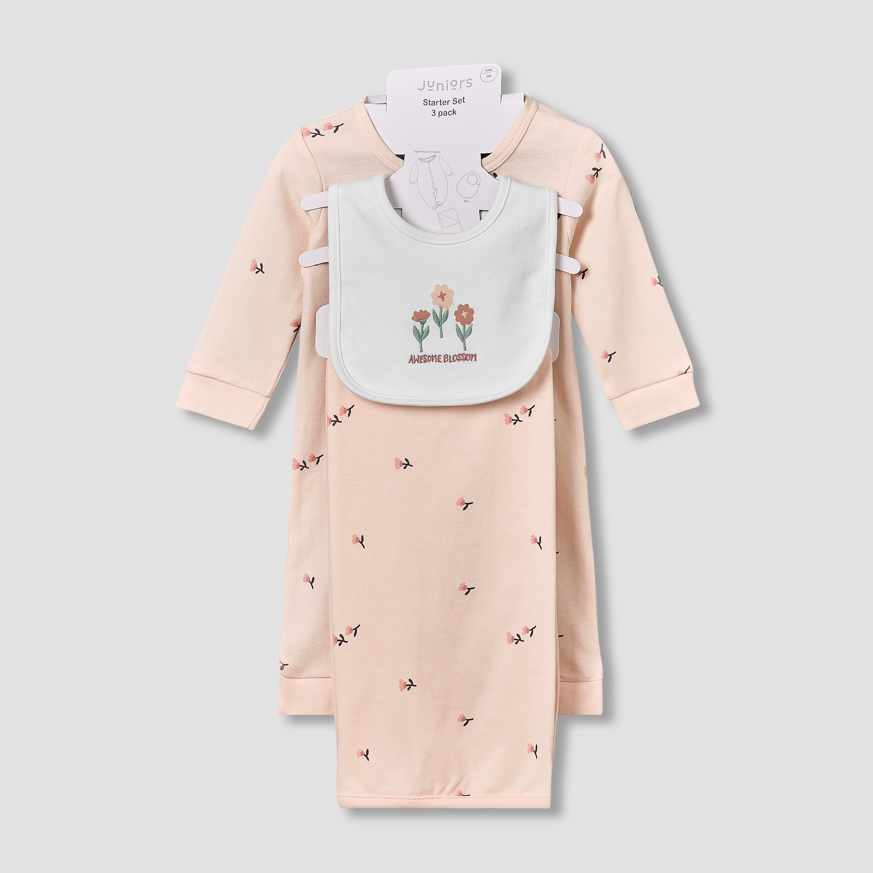 Set of 3 Juniors Clothing Gift Set with Floral Print-baby-girls-clothing-setsandcoords-image-1