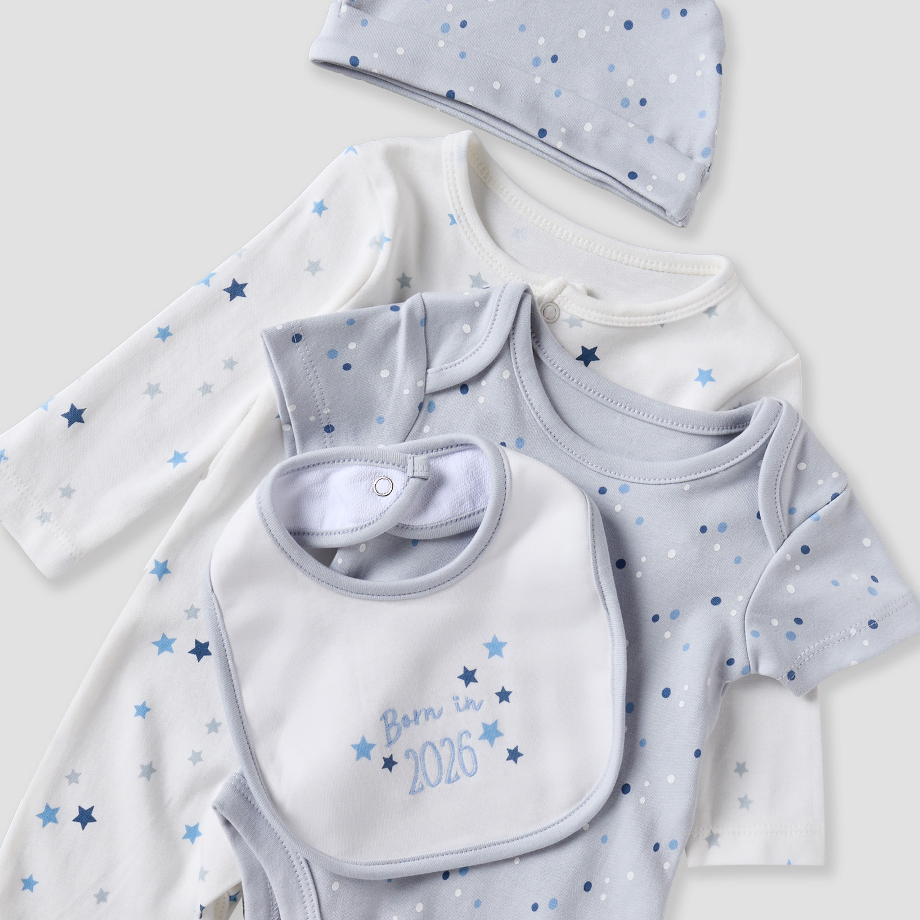 طقم هدايا ملابس للأطفال بطبعة نجوم من جوزنيورز - طقم من 6 قطع-baby-boys-clothing-setsandcoords-image-8