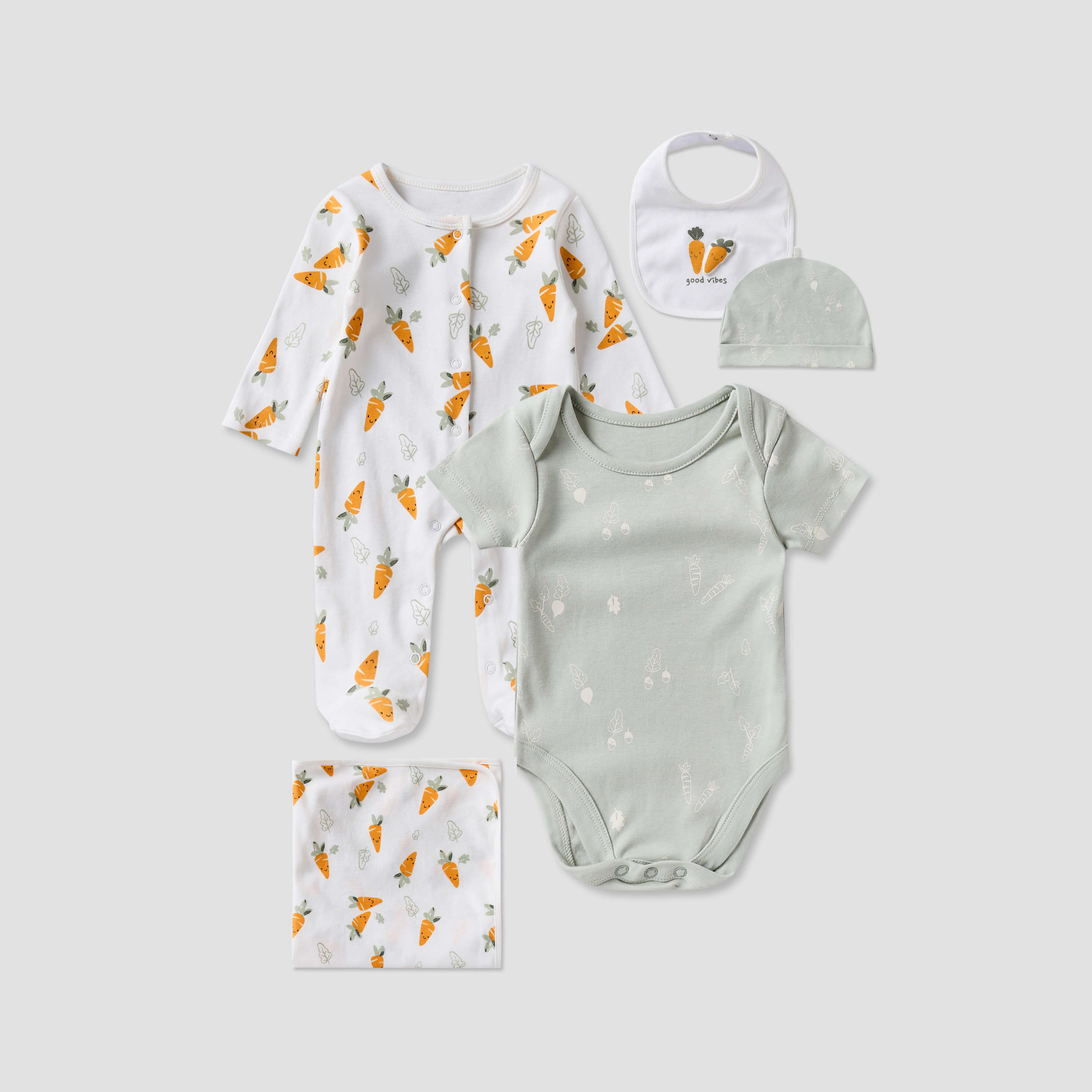 طقم هدايا ملابس بطبعات جزر من جونيورز - طقم 5 قطع-baby-boys-clothing-setsandcoords-image-1