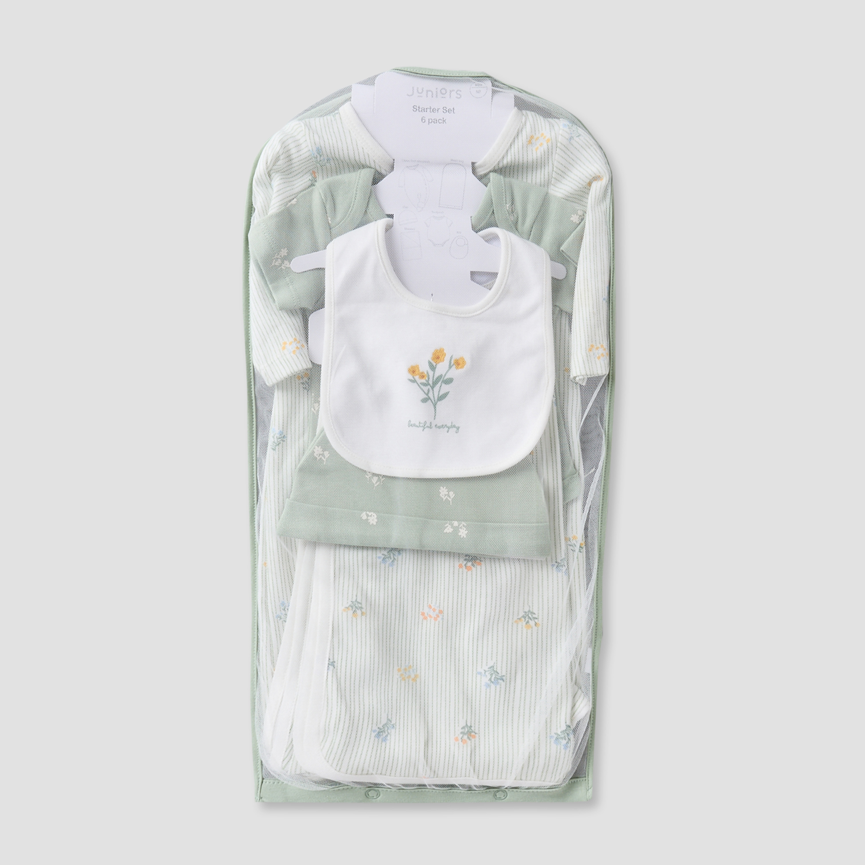 Set of 6 Juniors Clothing Gift Set with Floral Print-baby-girls-clothing-setsandcoords-image-1