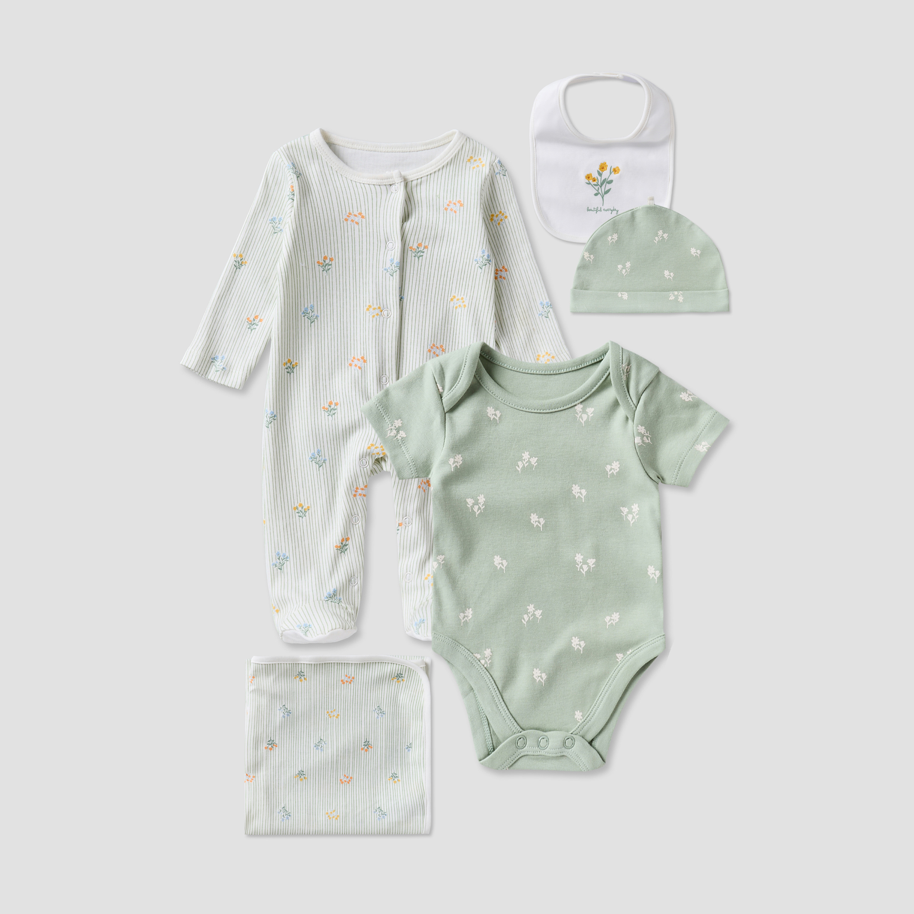 Set of 6 Juniors Clothing Gift Set with Floral Print-baby-girls-clothing-setsandcoords-image-2