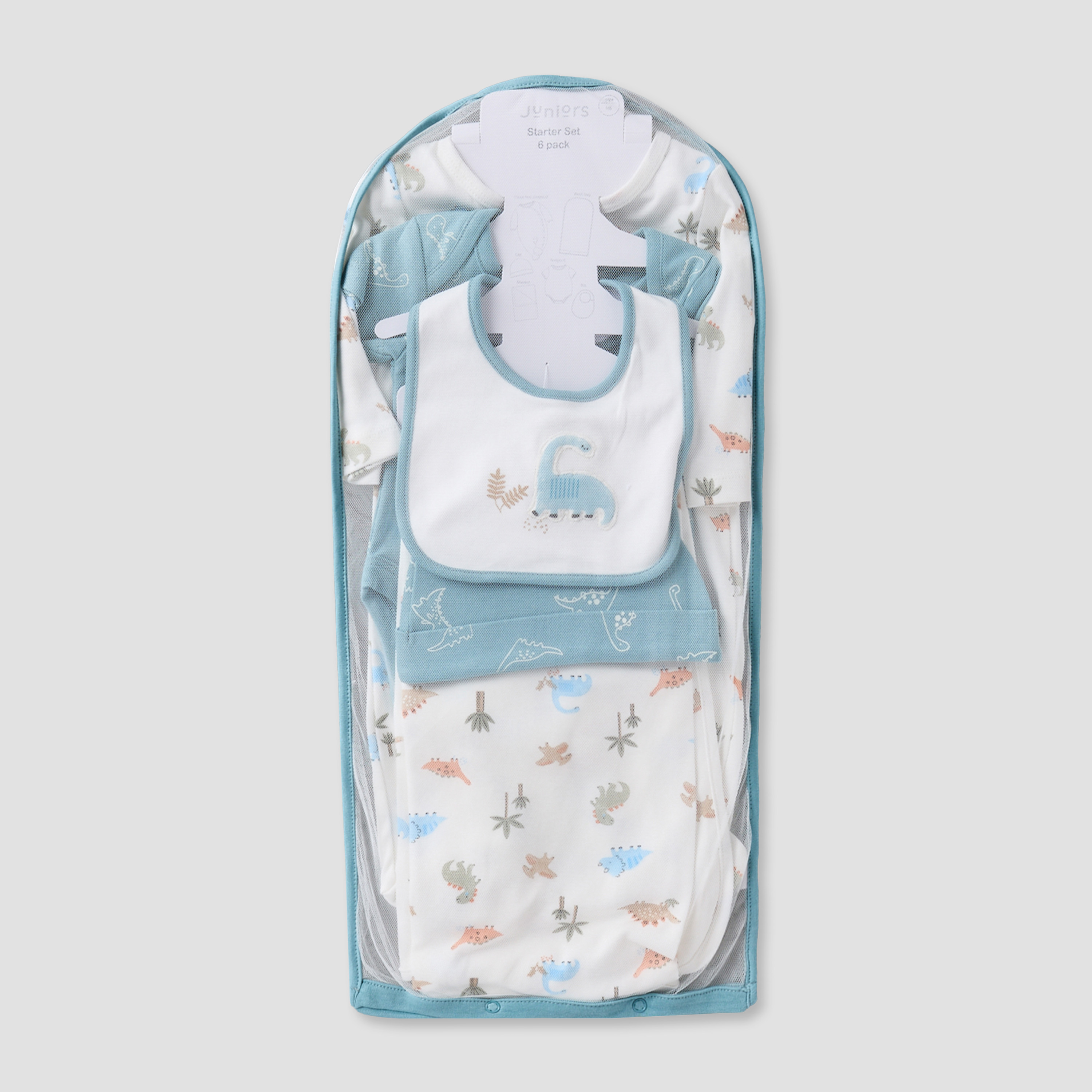 طقم هدايا ملابس بطبعات ديناصور من جونيورز - طقم 6 قطع-baby-boys-clothing-setsandcoords-image-2