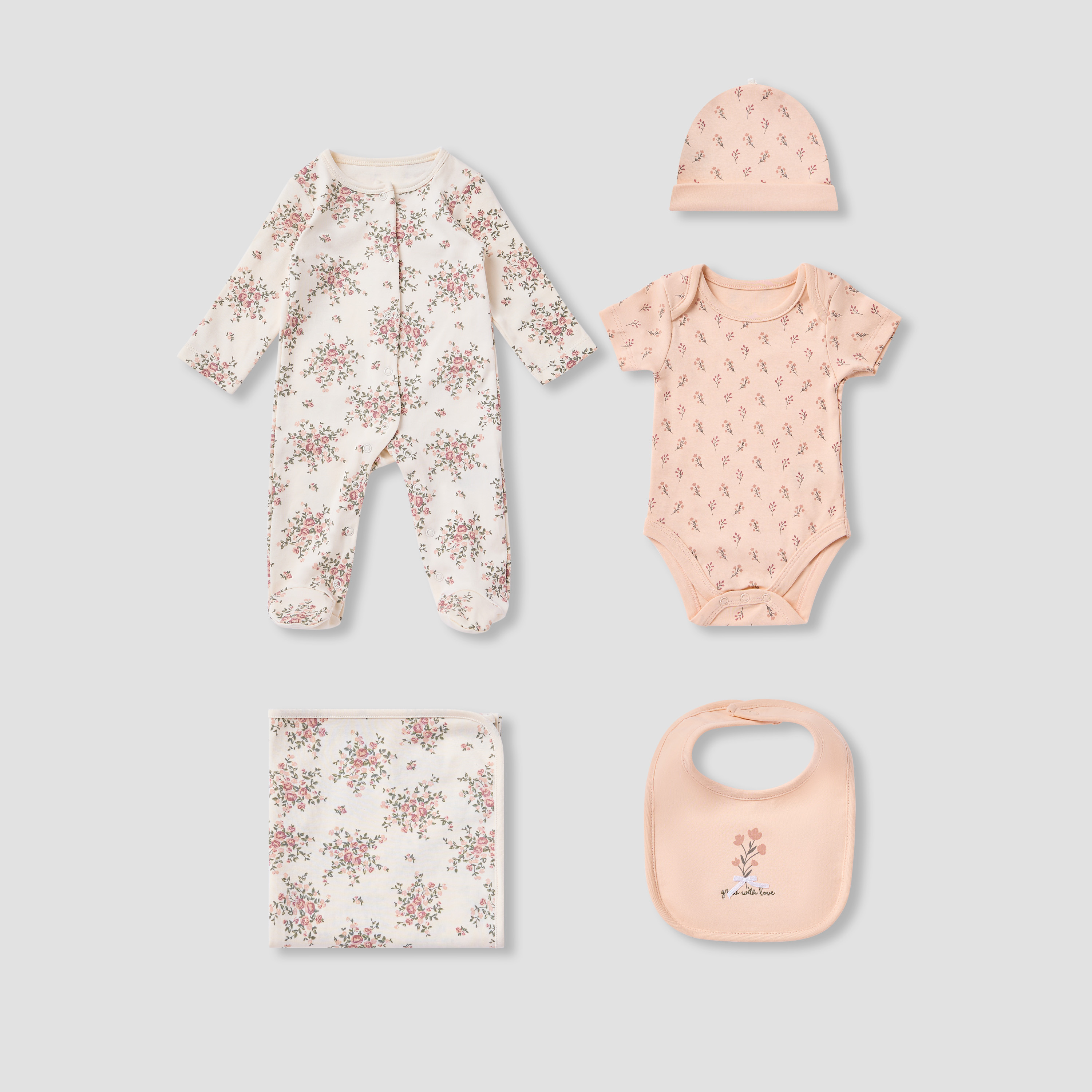 Juniors 5-Piece Floral Print Clothing Gift Set-baby-girls-clothing-setsandcoords-image-2