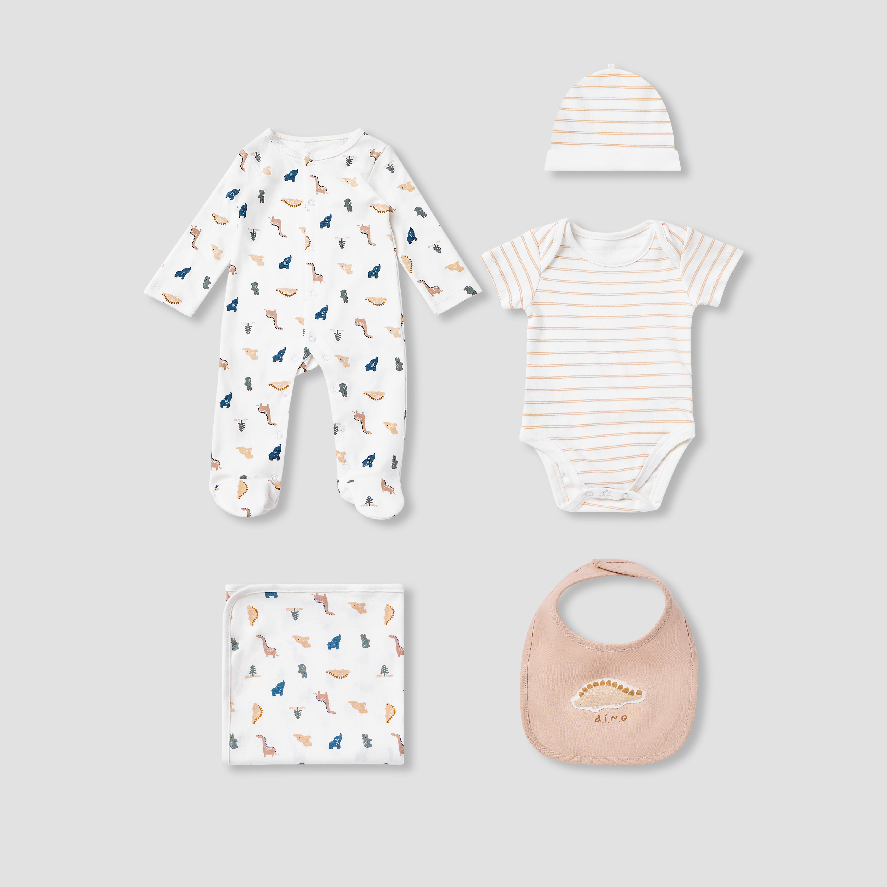 طقم ملابس هدايا بطبعات ديناصور 6 قطع من جونيورز-baby-boys-clothing-setsandcoords-image-1
