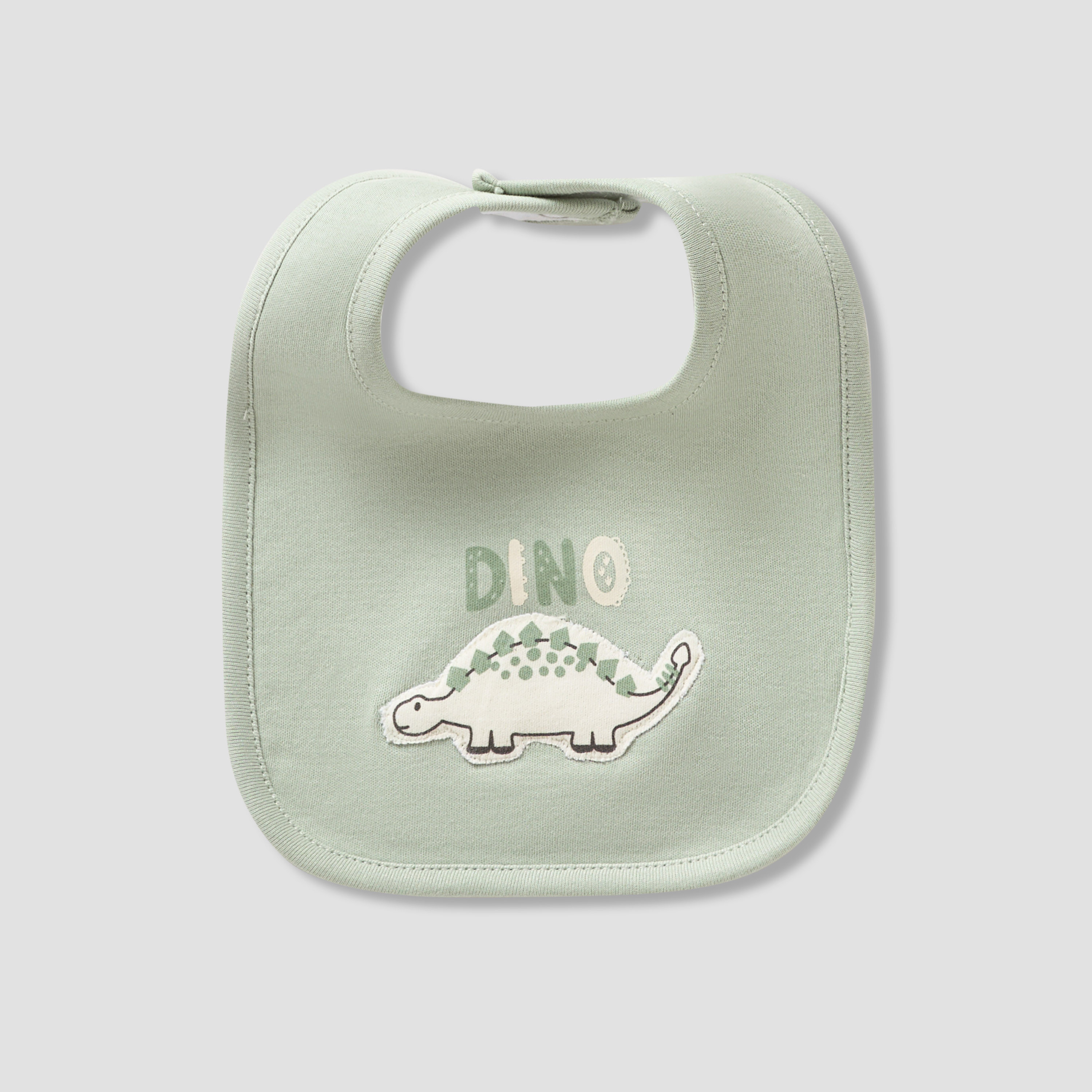 Juniors 4-Piece Boys Set - Cotton - Sleepsuit, Bodysuit, Bib, Mittens - Dinosaur Print-baby-boys-clothing-setsandcoords-image-4