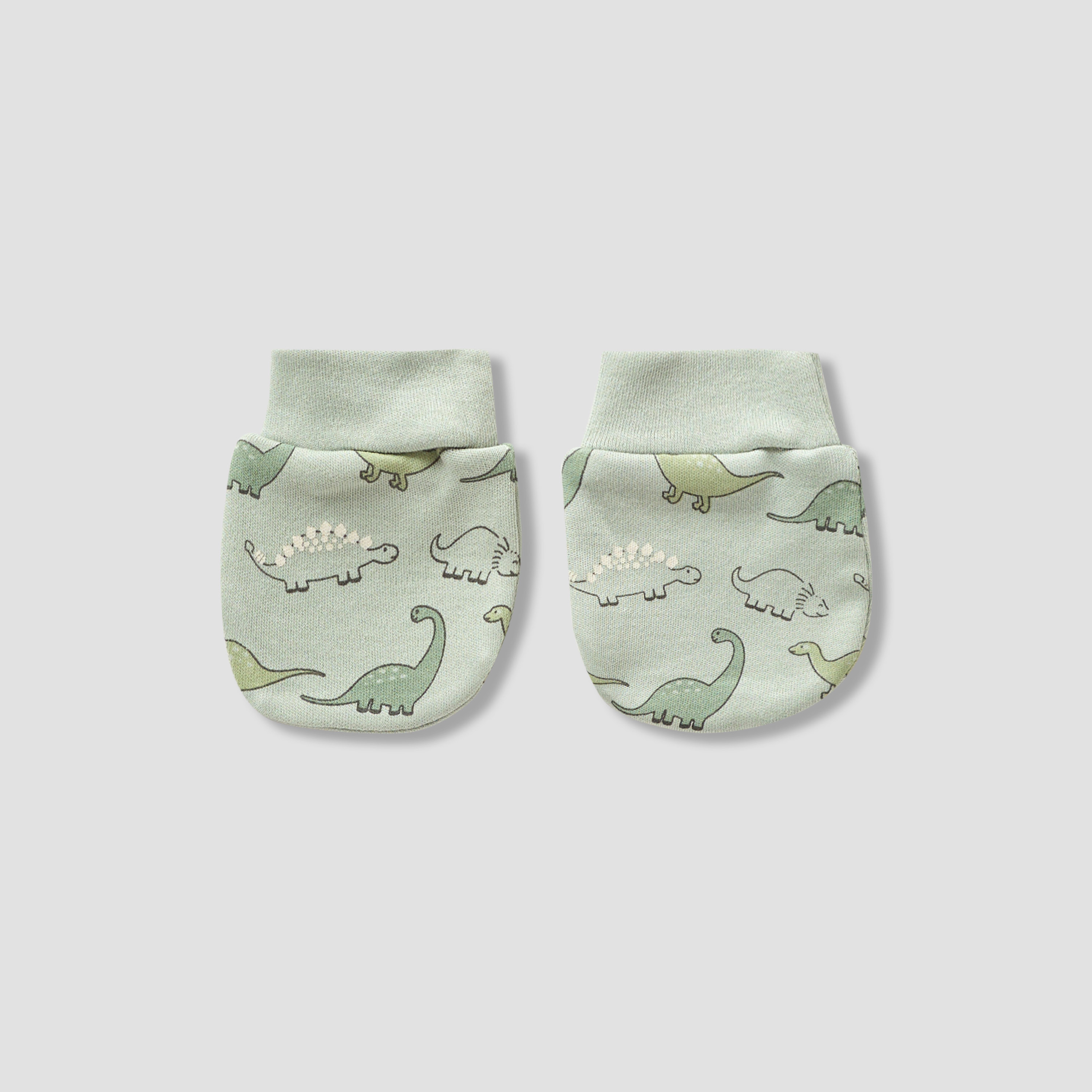 Juniors 4-Piece Boys Set - Cotton - Sleepsuit, Bodysuit, Bib, Mittens - Dinosaur Print-baby-boys-clothing-setsandcoords-image-5