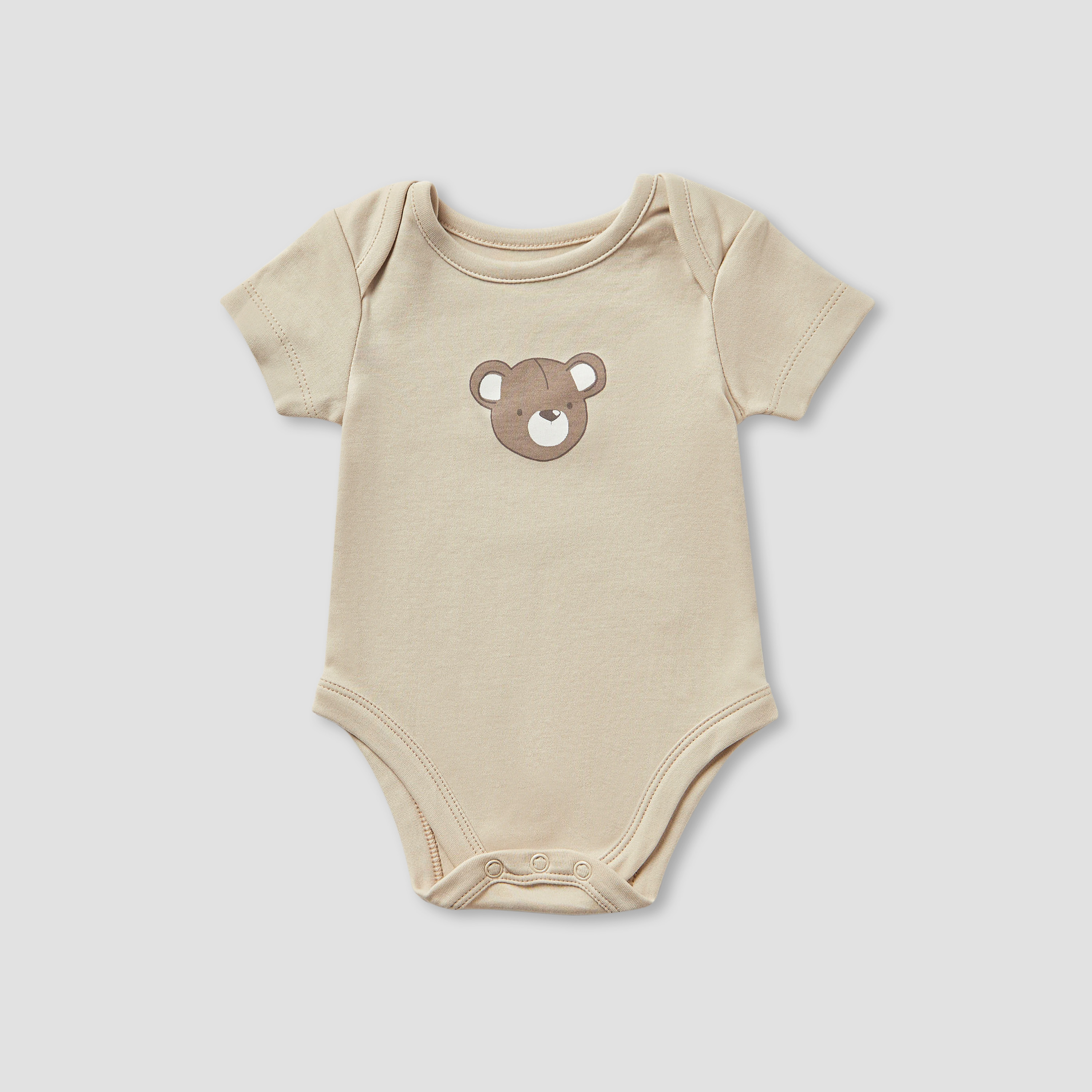 Juniors 4-Piece Boys Gift Set - Cotton - Sleepsuit, Bodysuit, Bib, Mittens - Teddy Bear Print-baby-boys-clothing-setsandcoords-image-3