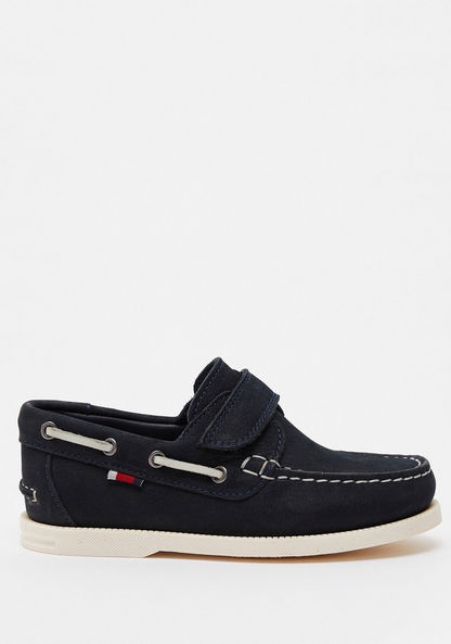Solid Slip-On Moccasins with Lace Accent-Boy%27s Casual Shoes-image-0