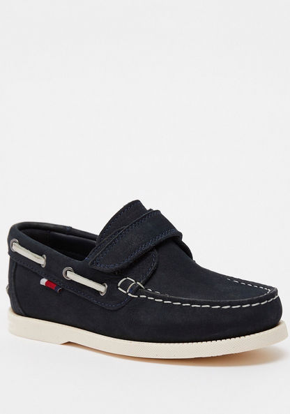 Solid Slip-On Moccasins with Lace Accent-Boy%27s Casual Shoes-image-1