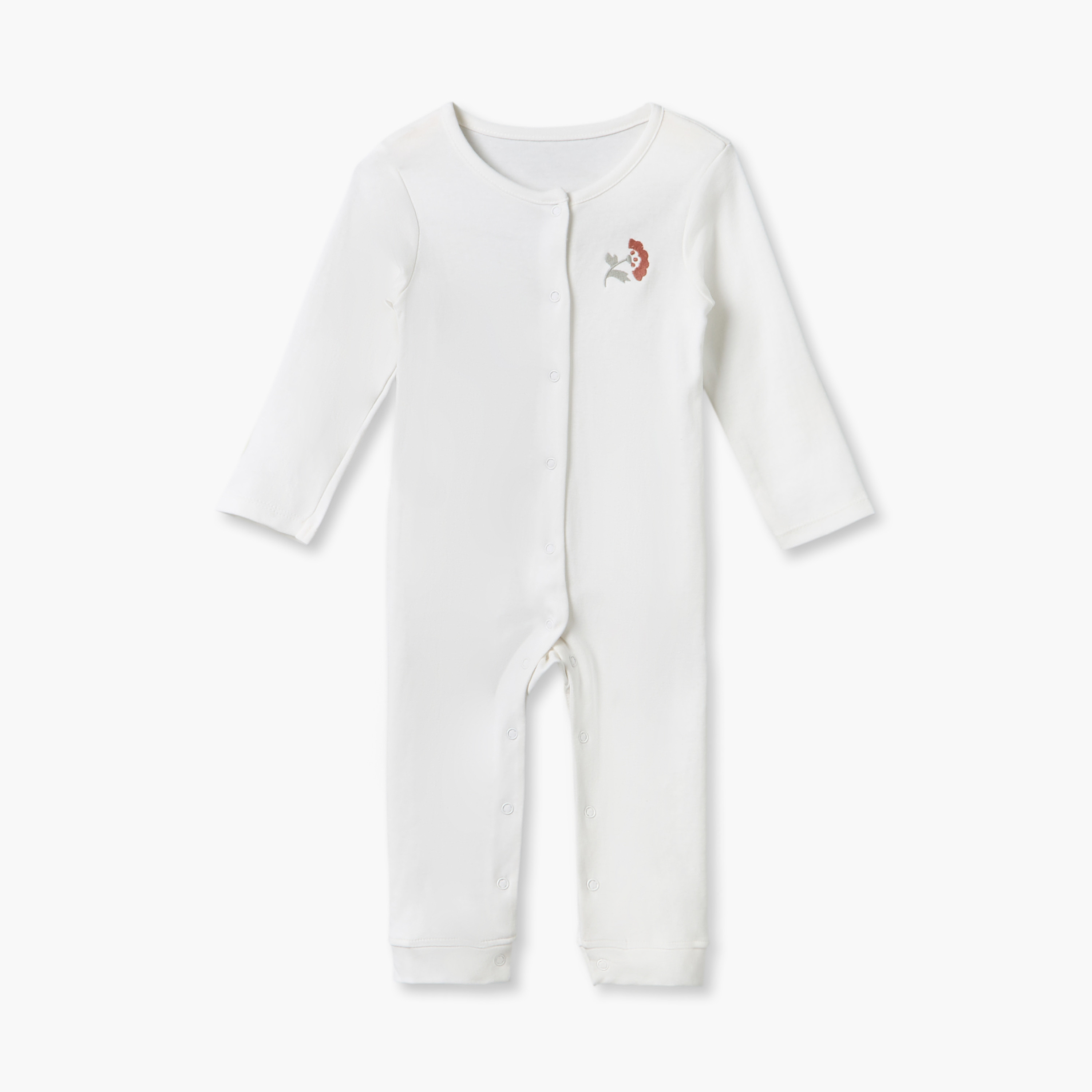 Pack of 3 Juniors Crew Neck Long Sleeves Sleepsuit with Floral Print-baby-girls-clothing-nightwear-sleepsuits-image-3