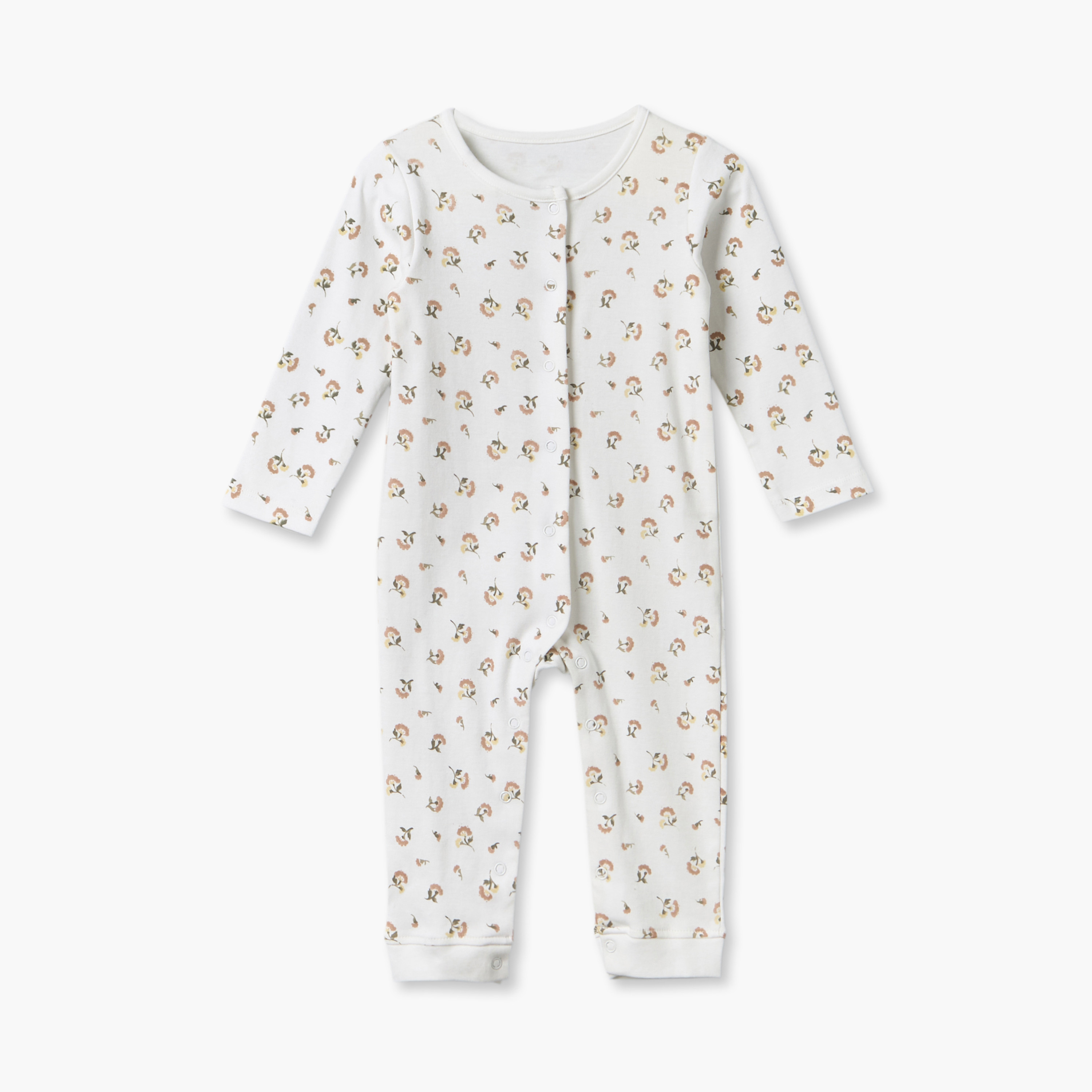 Pack of 3 Juniors Crew Neck Long Sleeves Sleepsuit with Floral Print-baby-girls-clothing-nightwear-sleepsuits-image-4