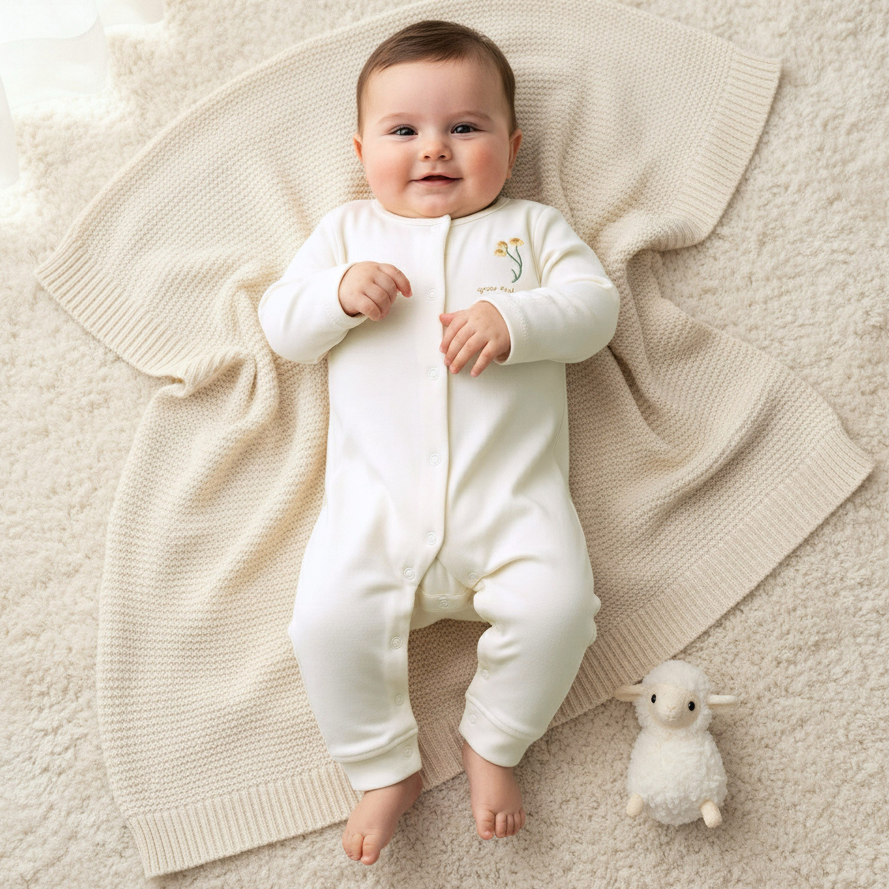 Pack of 3 Juniors Cotton Round Neck Long Sleeve Sleepsuit with Snap Button Closure-baby-girls-clothing-nightwear-sleepsuits-image-3
