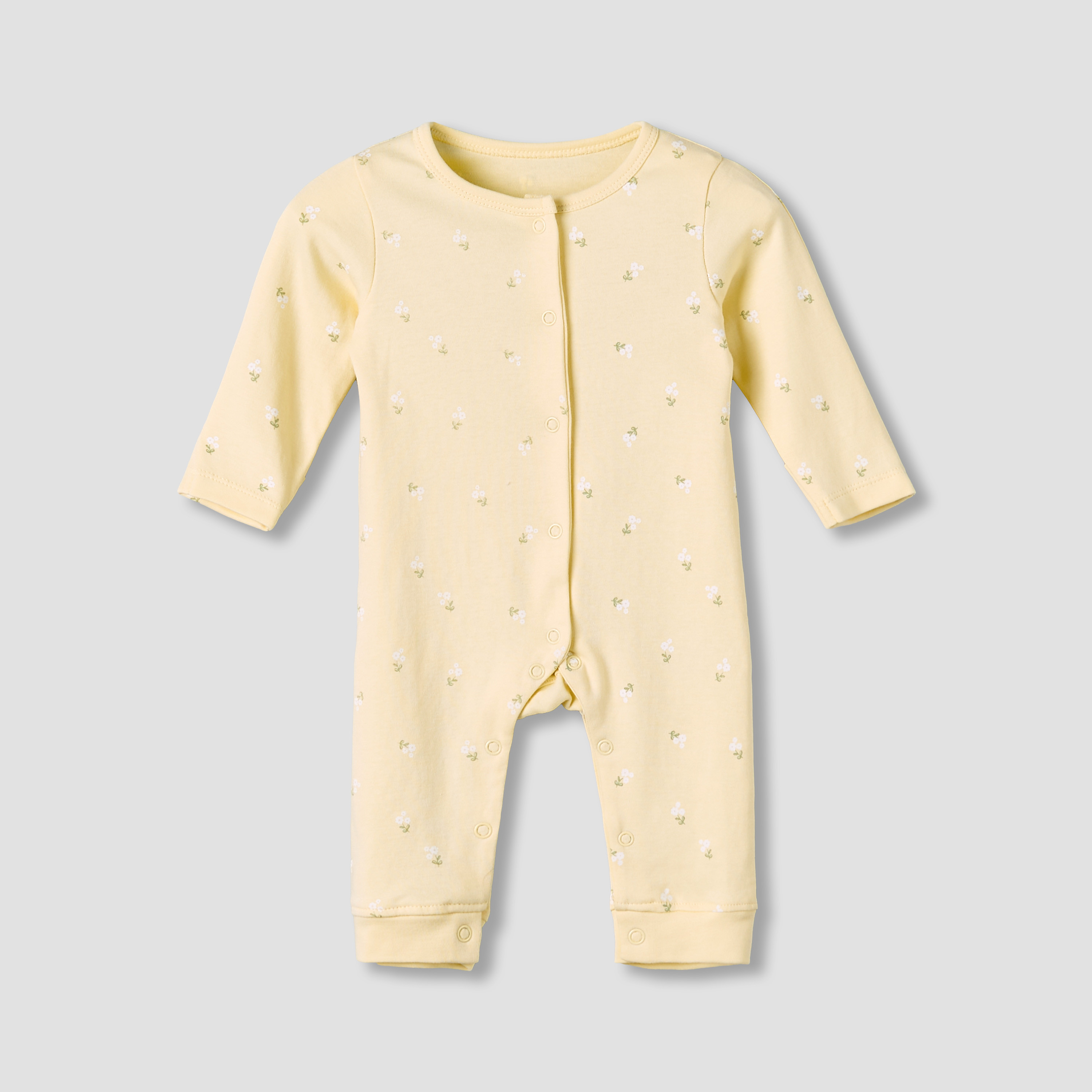 Pack of 3 Juniors Cotton Round Neck Long Sleeve Sleepsuit with Snap Button Closure-baby-girls-clothing-nightwear-sleepsuits-image-5