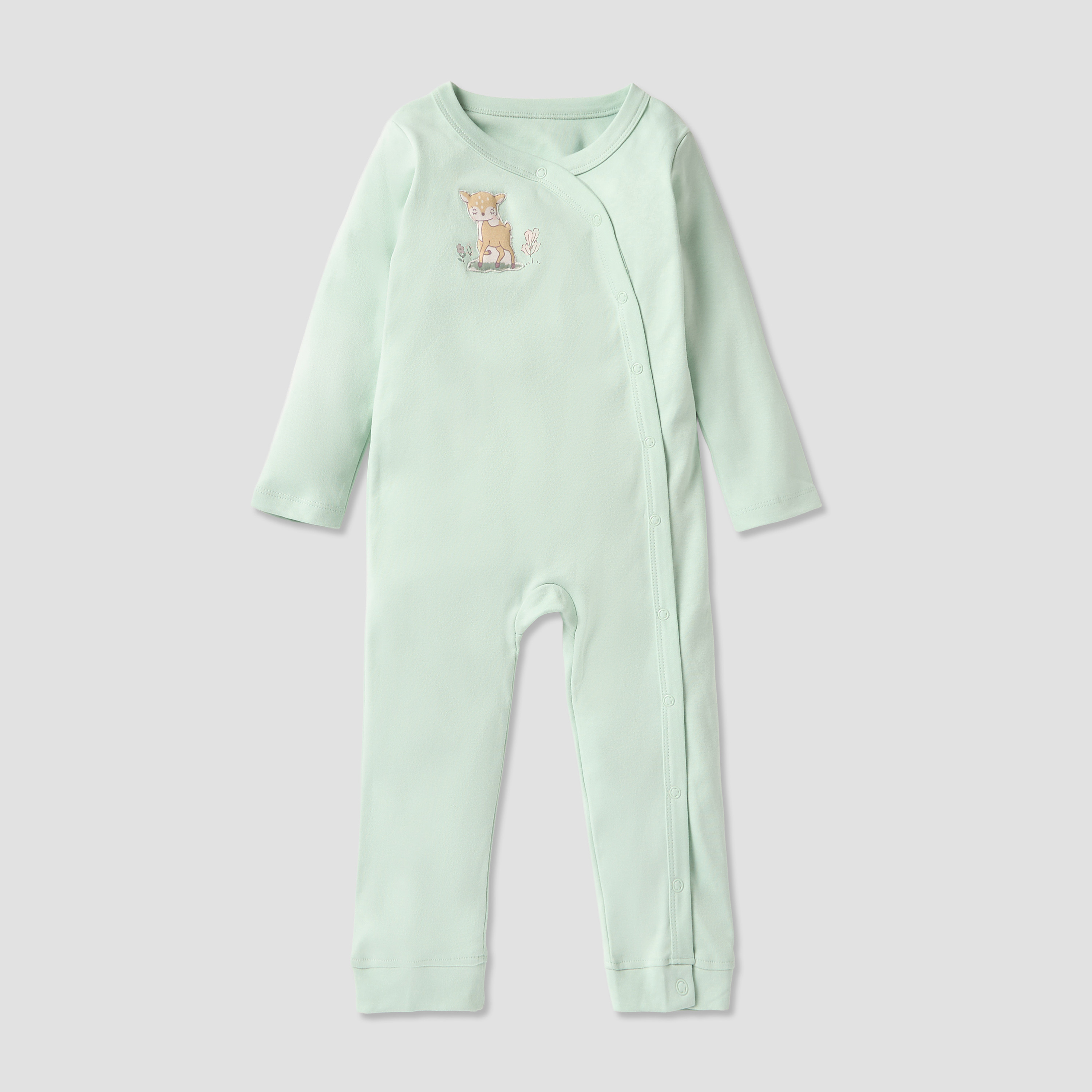 Juniors Printed Sleepsuit with Button Closure and Long Sleeves - Set of 3-cpbaby-clothing-girls-multipacks-image-2