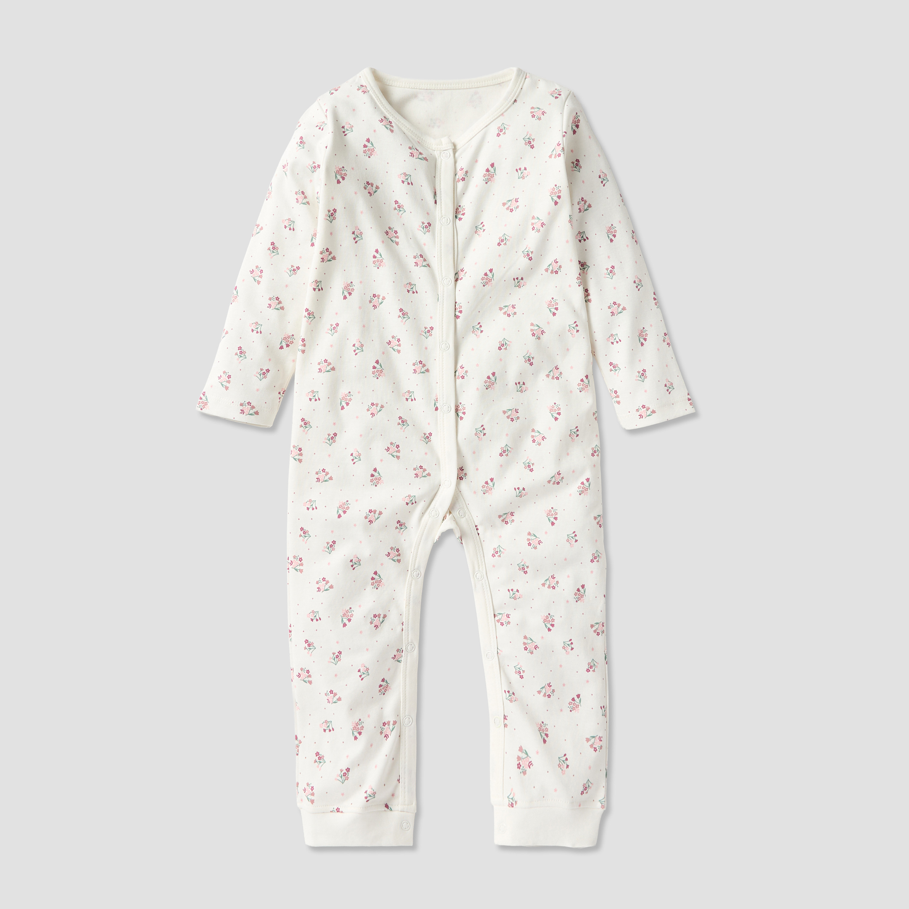 Juniors Printed Sleepsuit with Button Closure and Long Sleeves - Set of 3-cpbaby-clothing-girls-multipacks-image-3