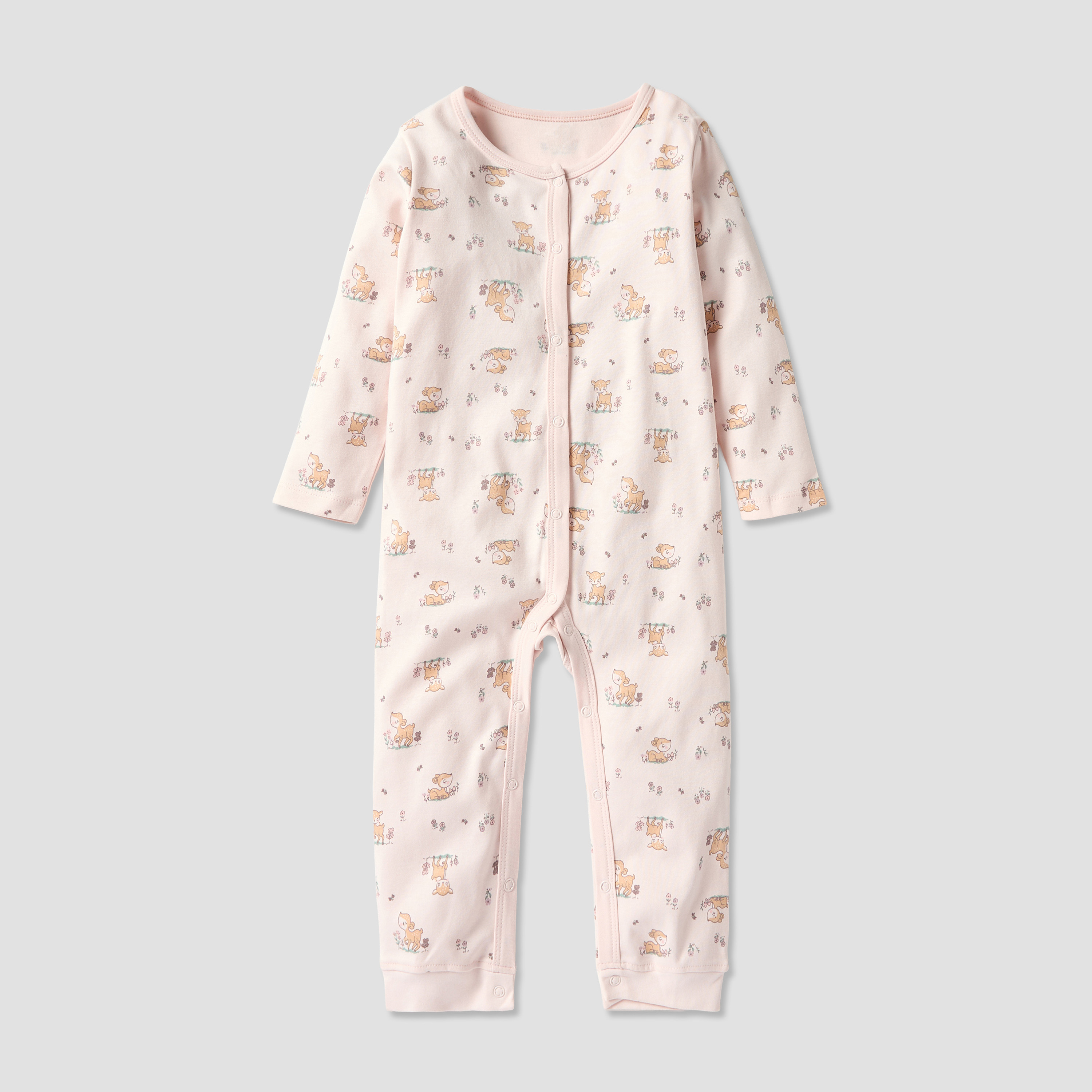 Juniors Printed Sleepsuit with Button Closure and Long Sleeves - Set of 3-cpbaby-clothing-girls-multipacks-image-4